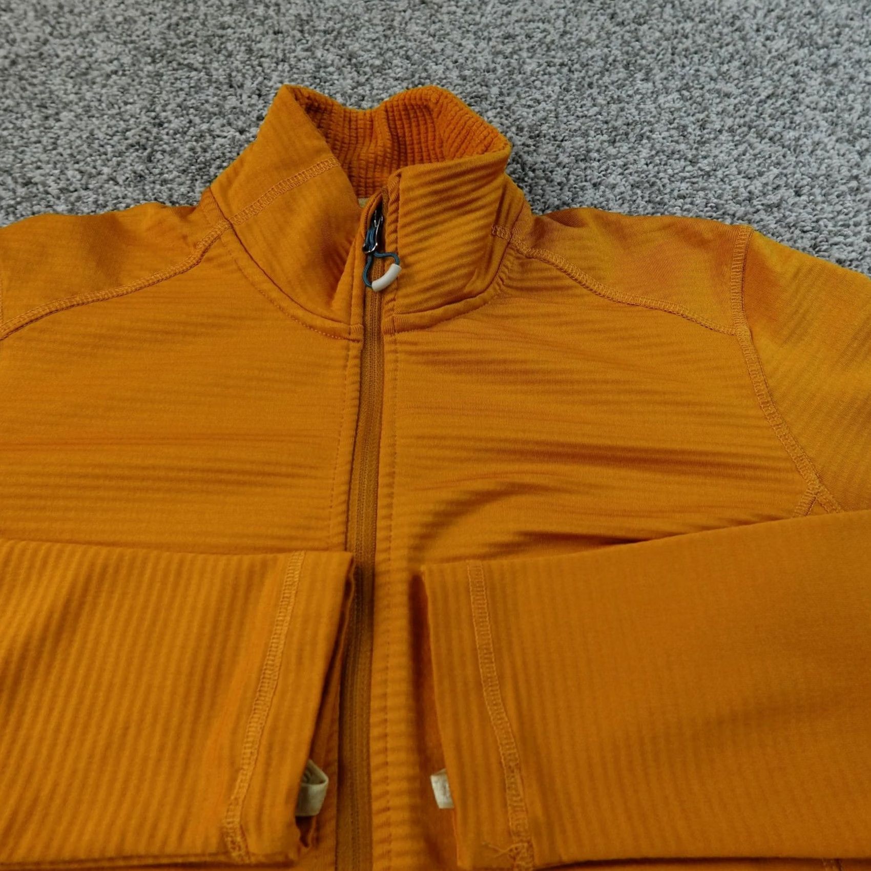 Orvis Orvis Jacket Mens S Orange Full Zip Waffle Knit Grid Fleece Hiking Outdoor Top Size US S / EU 44-46 / 1 - 3 Thumbnail