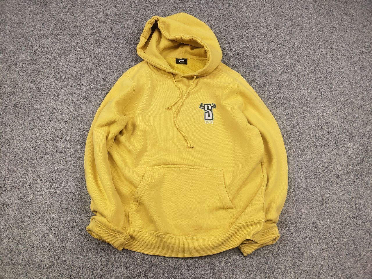 Stussy Vintage Stussy Yellow Hoodie S-Horn Big Logo Size US XS / EU 42 / 0 - 4 Thumbnail