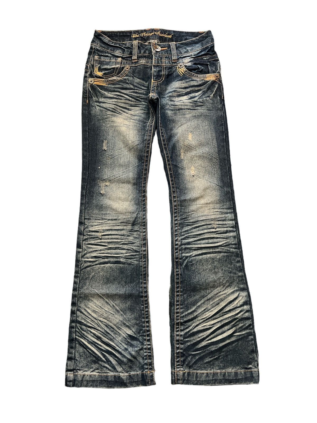 image of Flaredthe Vintage Standard Distressed Denim Pant in Blue, Men's (Size 27)