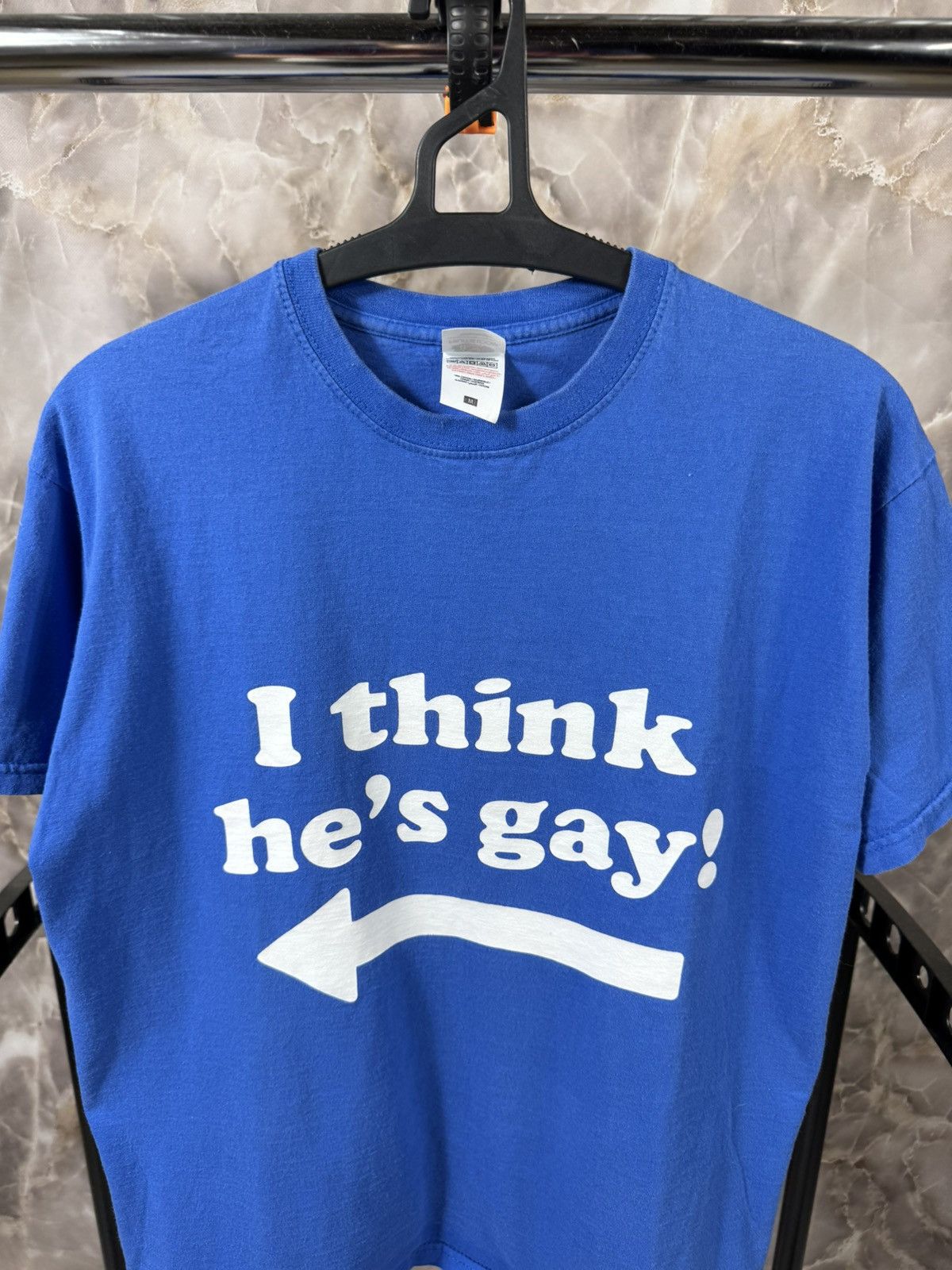 Band Tees Vintage "I thin he is Gay " Humor T-Shirt Size US M / EU 48-50 / 2 - 3 Thumbnail