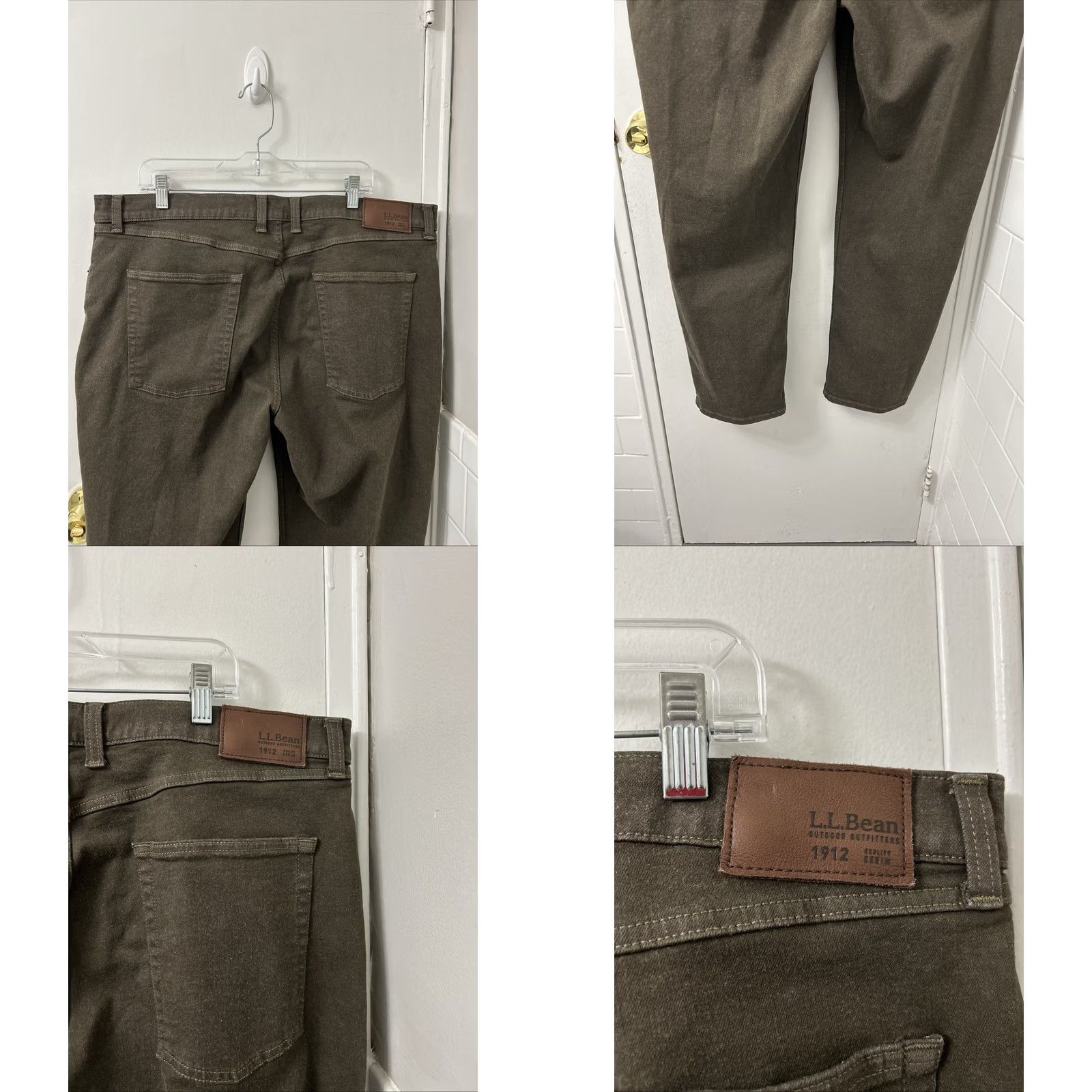 Denime LLBean BeanFlex Jeans Mens 40x29 Slim Straight Denim Brown Zip Button 5-Pocket Mens Size US 40 / EU 56 - 8 Thumbnail