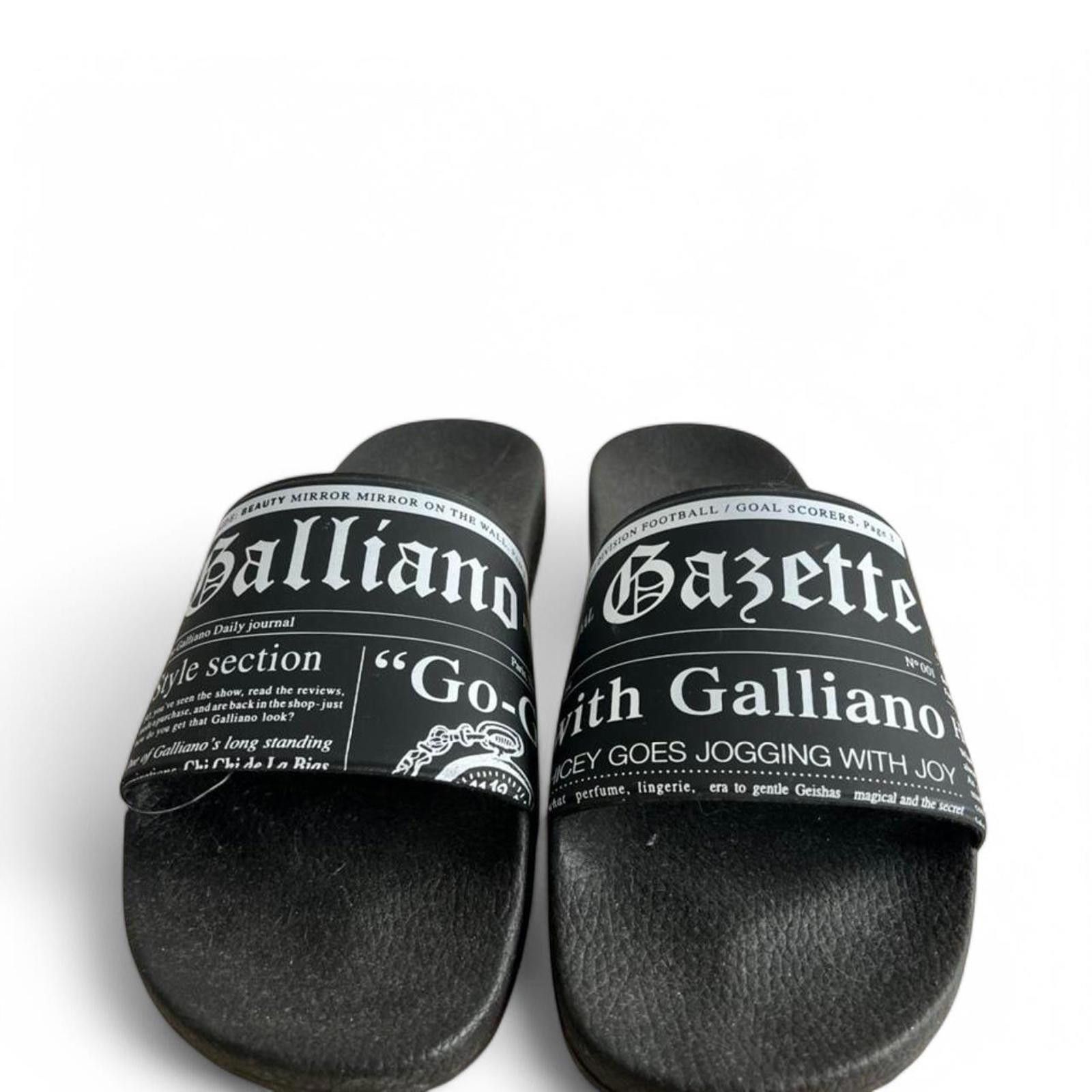John Galliano Galliano newspaper slides Birkenstock style 