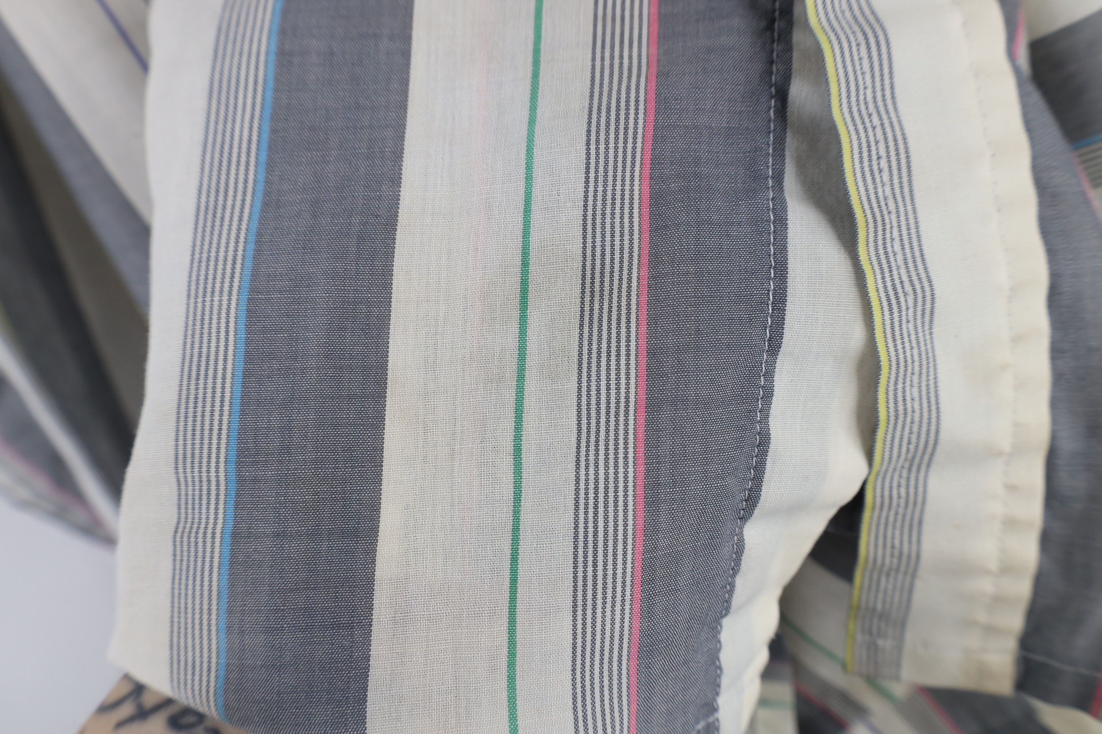 Vintage Vintage 90s Streetwear Rainbow Striped Collared Button Shirt Size US XL / EU 56 / 4 - 6 Thumbnail