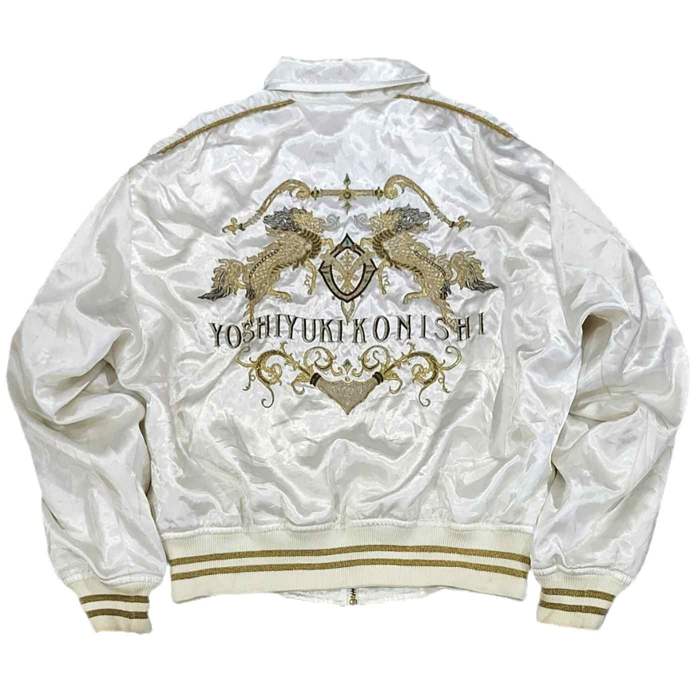image of Sukajan Souvenir Jacket Vintage Ficce By Yoshiyuki Embroidered Sukajan Jacket in Metallic White (Si