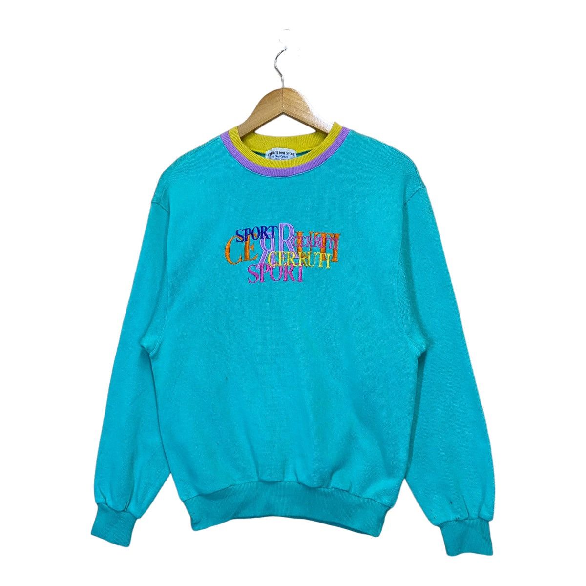 Cerruti 1881 × Vintage Cerruti 1881 Big Logo Multicolour Crewneck Sweatshirt Size S Size US S / EU 44-46 / 1 - 3 Thumbnail
