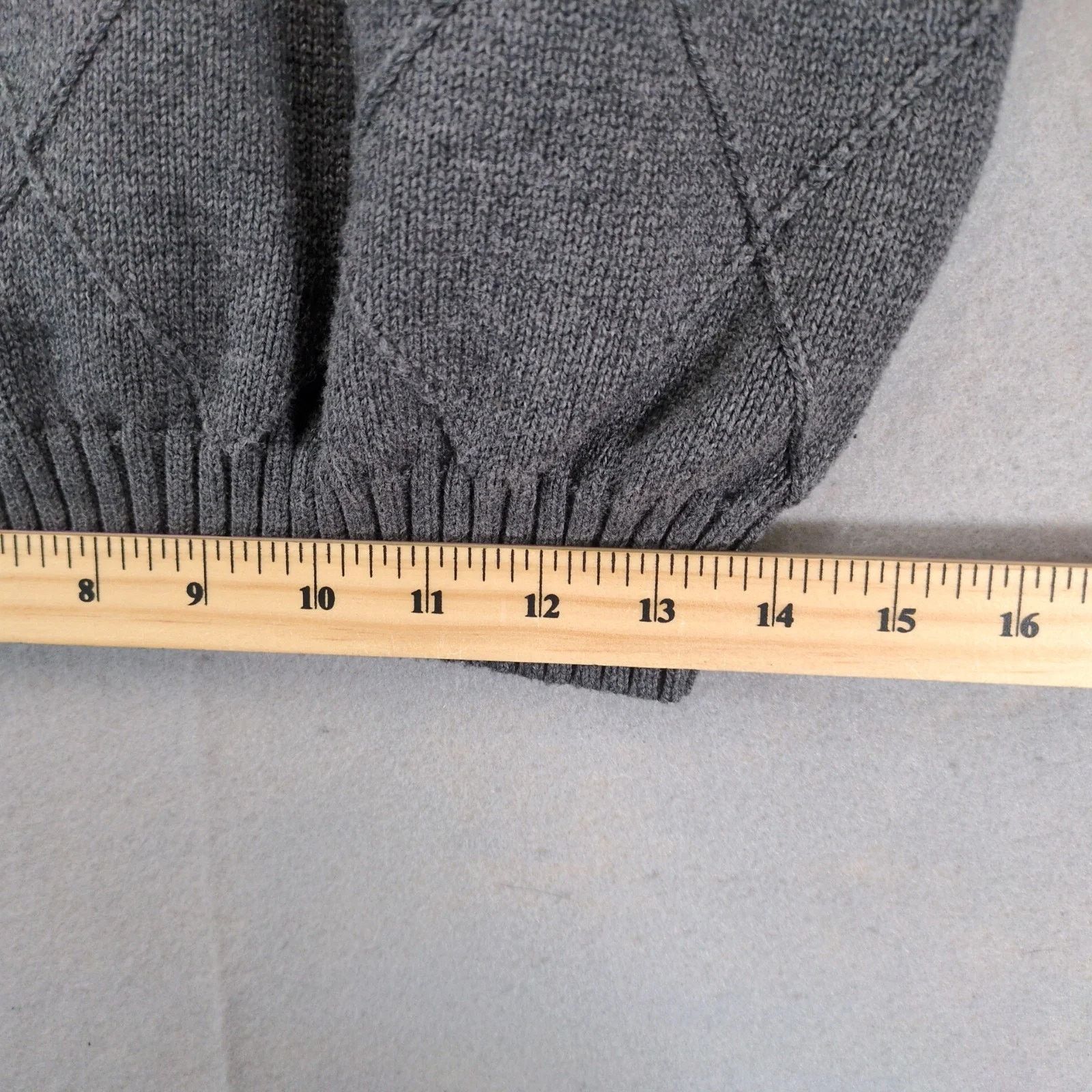 Izod Izod Gray Pullover Argyle Knit Sweater Men's XL Cotton Logo Size US XL / EU 56 / 4 - 7 Thumbnail