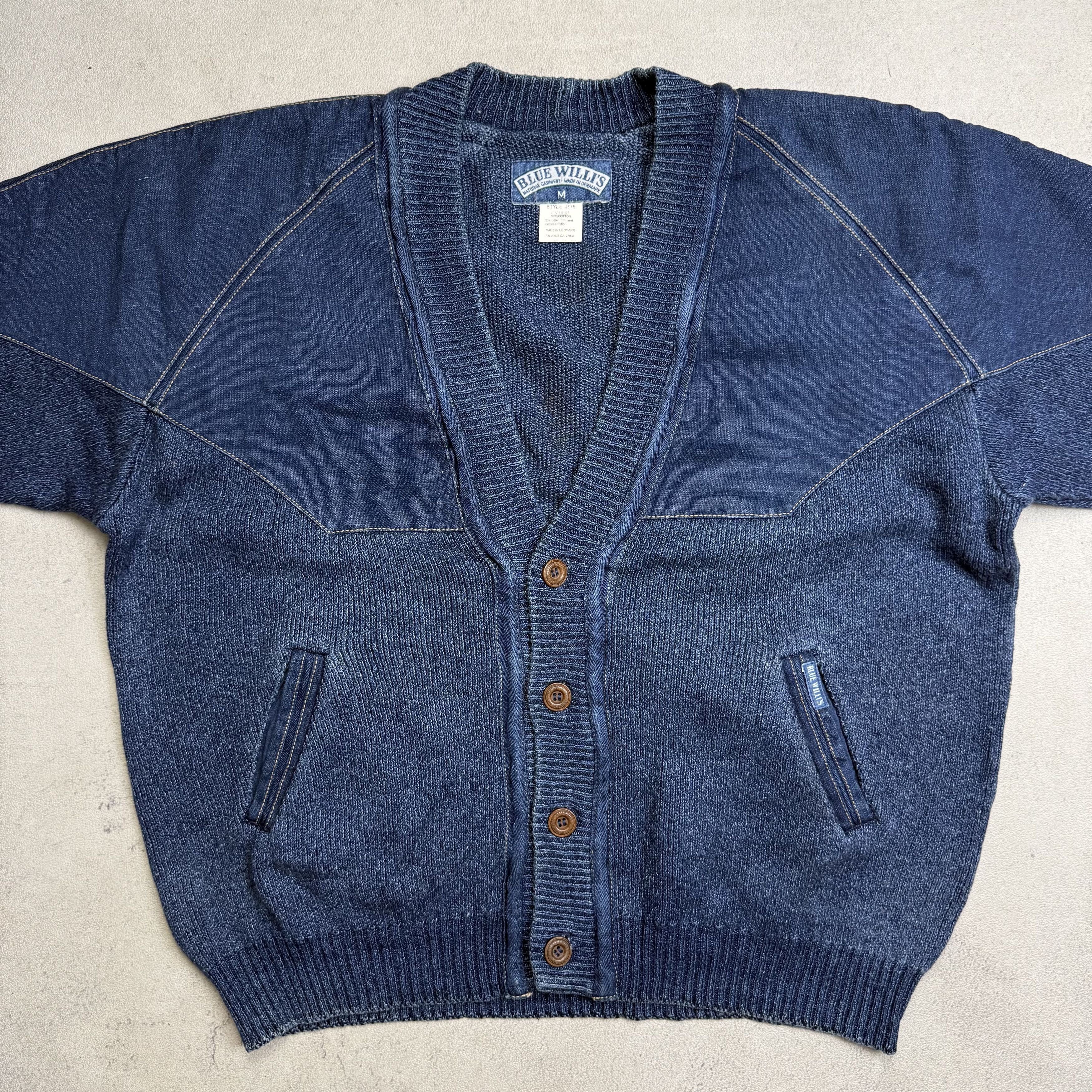 Vintage Blue Willi's Indigo Knit Cardigan Sweater Size US M / EU 48-50 / 2 - 4 Thumbnail