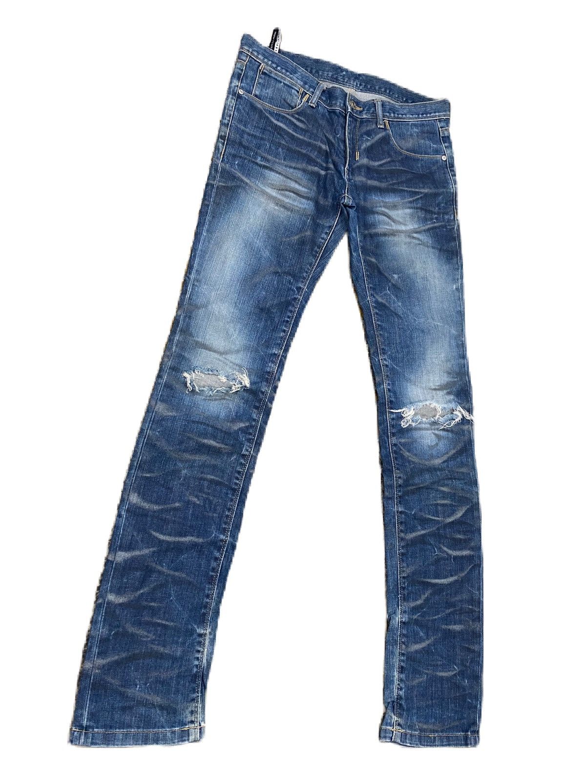 Neil Barrett NEIL BARRET RIPPED JEANS SLIM TYPE, STRIPE DISTRESS RARE Size US 32 / EU 48 - 3 Thumbnail