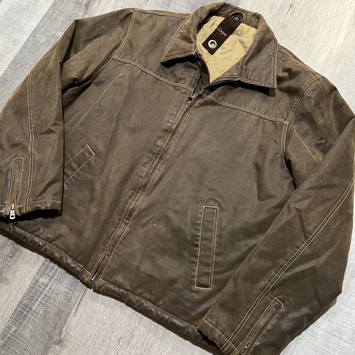 Rogue Rogue By Reilly Olmes Brown Canvas Collared Full Zip Jacket Size US L / EU 52-54 / 3 - 3 Thumbnail