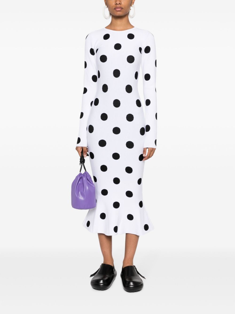 Marni o1w1db10824 Midi Dress in Black/White Size M / US 6-8 / IT 42-44 - 2 Thumbnail
