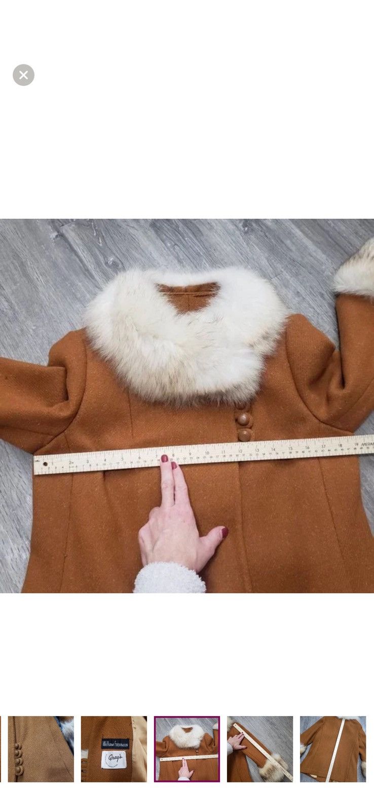 Other Fur Trimmed Women's Coat Suede William Frohman Size S / US 4 / IT 40 - 14 Thumbnail