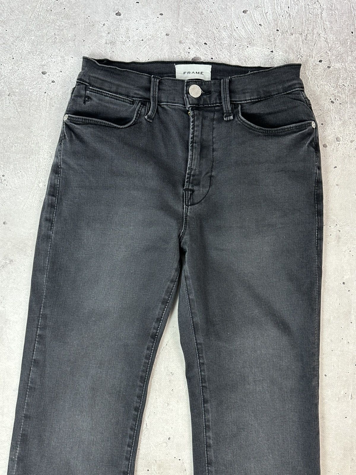Frame Frame Le High Straight Black Washed Jeans Size 27" / US 4 / IT 40 - 2 Thumbnail