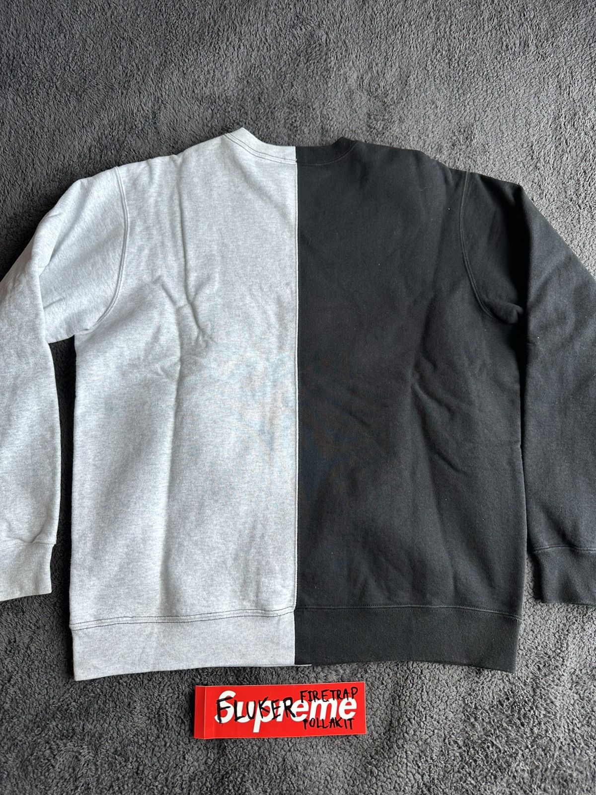 Supreme Supreme Split Two Tone Crewneck Sweatshirt size L Size US L / EU 52-54 / 3 - 8 Thumbnail