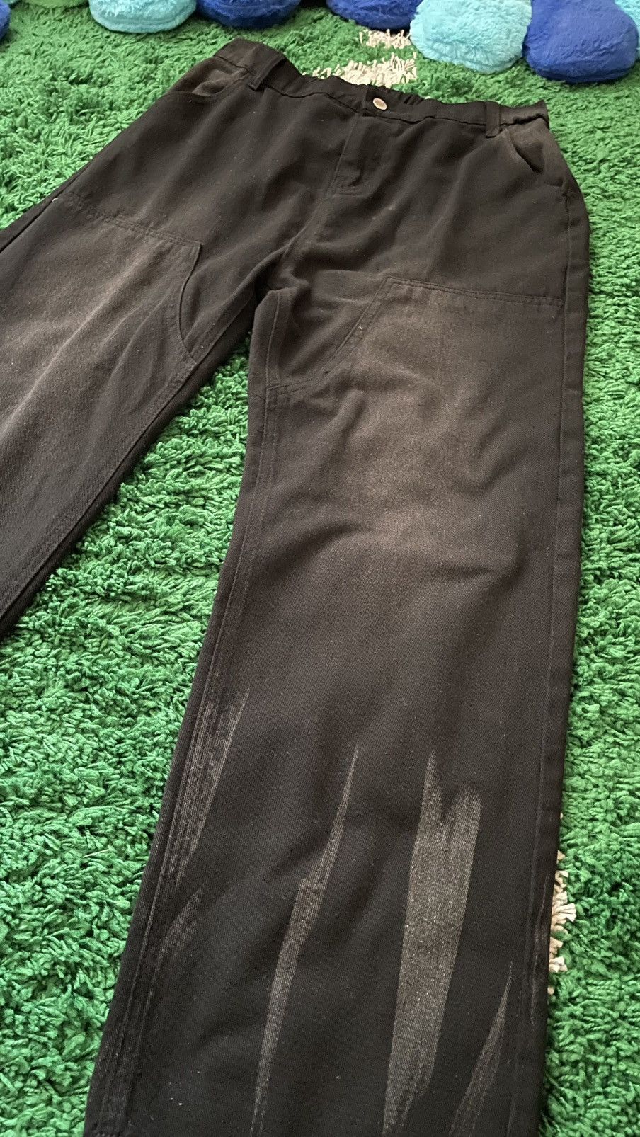 Vintage Carpenter style black denim jeans baggy flare Size US 32 / EU 48 - 2 Thumbnail