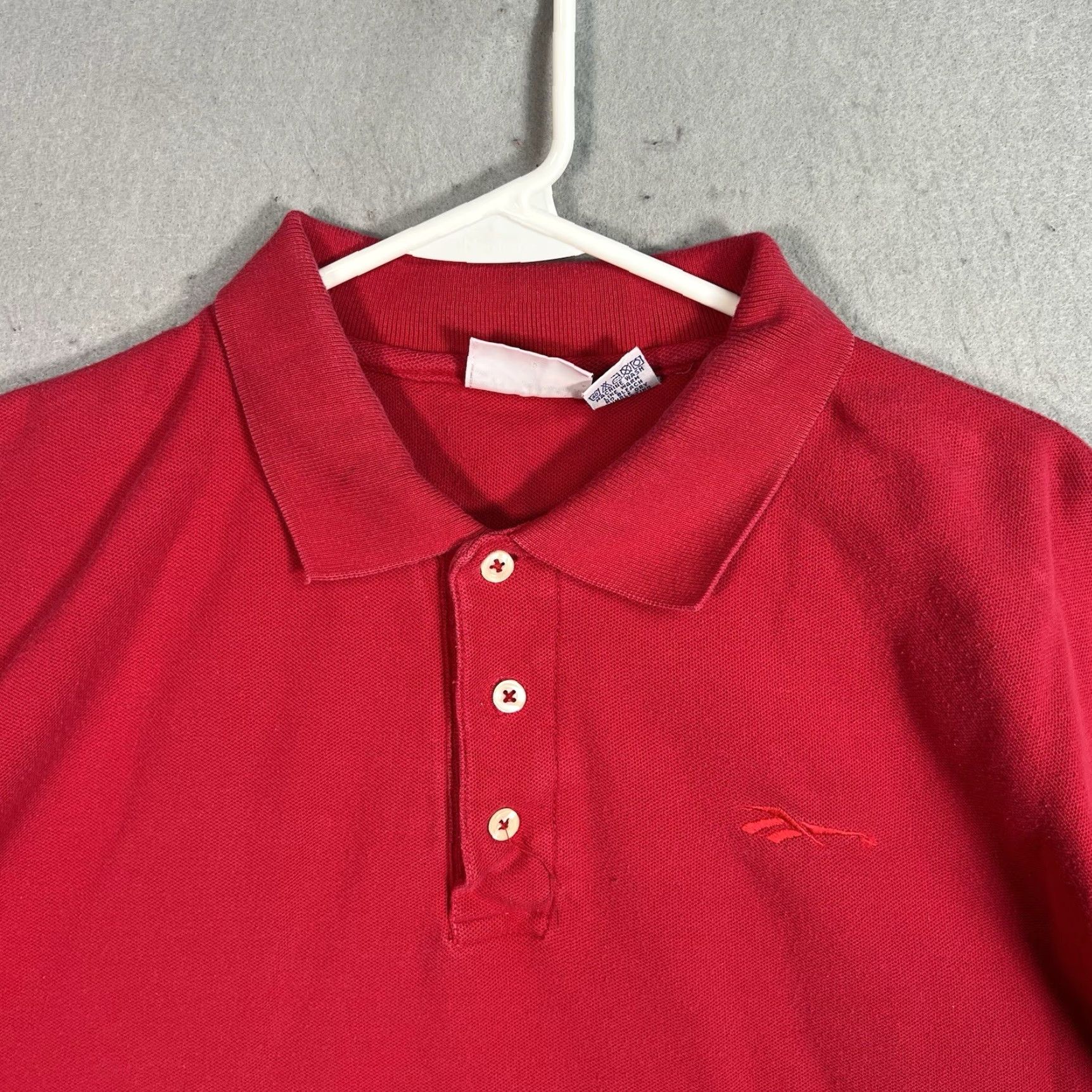 Reebok VINTAGE Reebok Classic Logo Polo Shirt Mens Adult Large Red Cotton Polo Size US L / EU 52-54 / 3 - 4 Thumbnail
