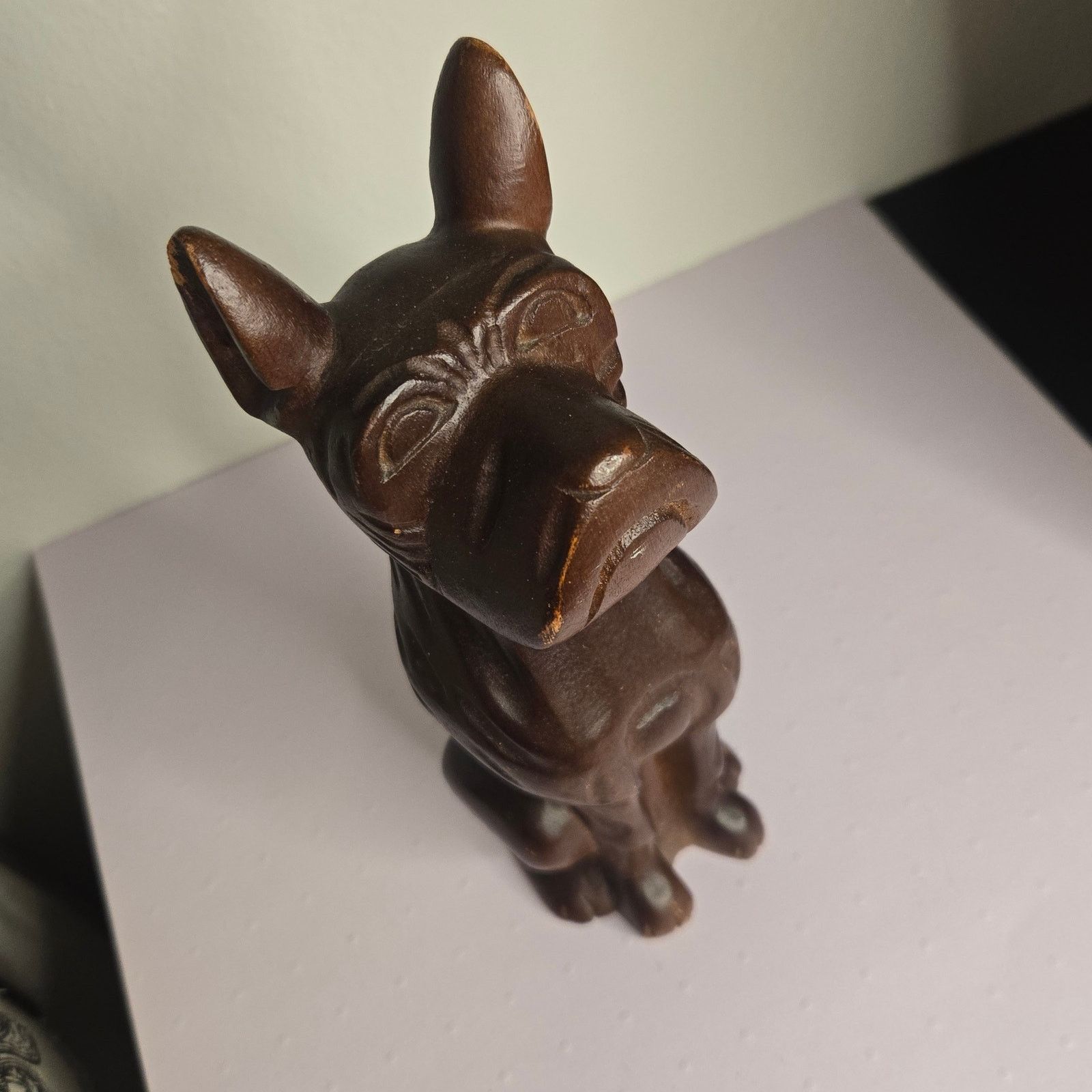 Vintage Vintage Hand Carved Wood Boxer Dog Figurine Art Sculpture Size ONE SIZE - 11 Thumbnail