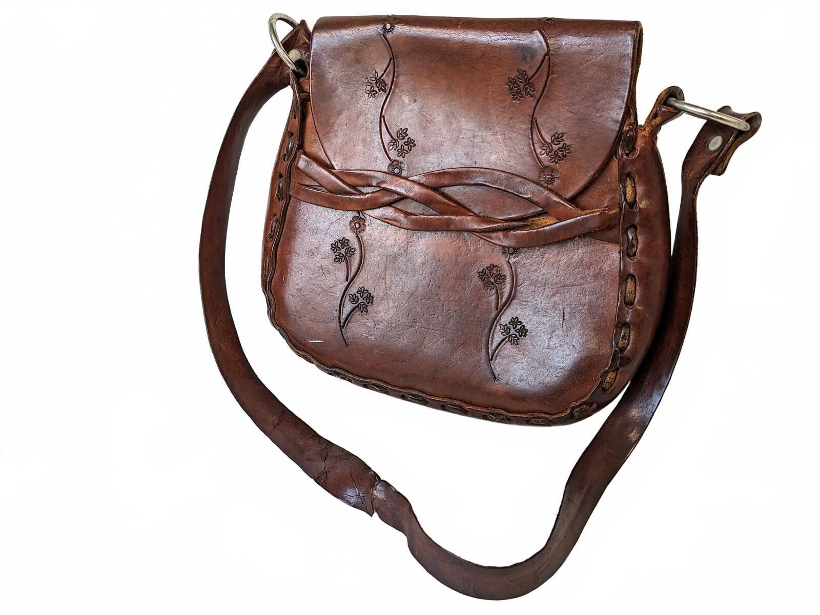 Vintage Vintage Handmade Handbag Women Canada Boho '70s Aged Leather Size ONE SIZE - 2 Thumbnail