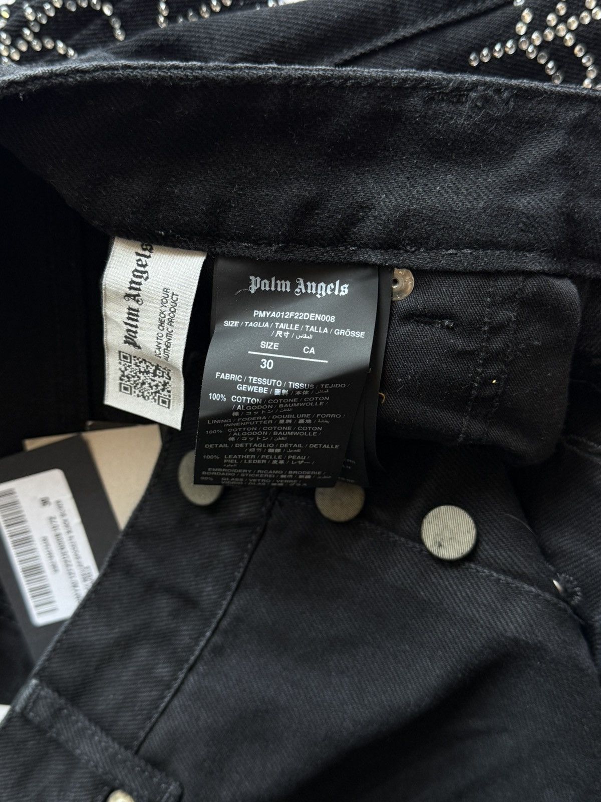 Palm Angels Palm Angels Crystal Web Denim Jeans Size US 30 / EU 46 - 7 Thumbnail