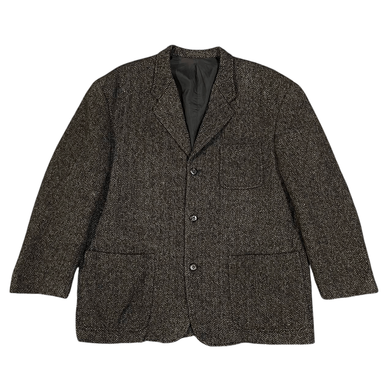 Comme des Garcons Homme AD1994 Comme des Garcons Homme Herringbone Wool Tweed Jacket Size US M / EU 48-50 / 2 - 1 Thumbnail