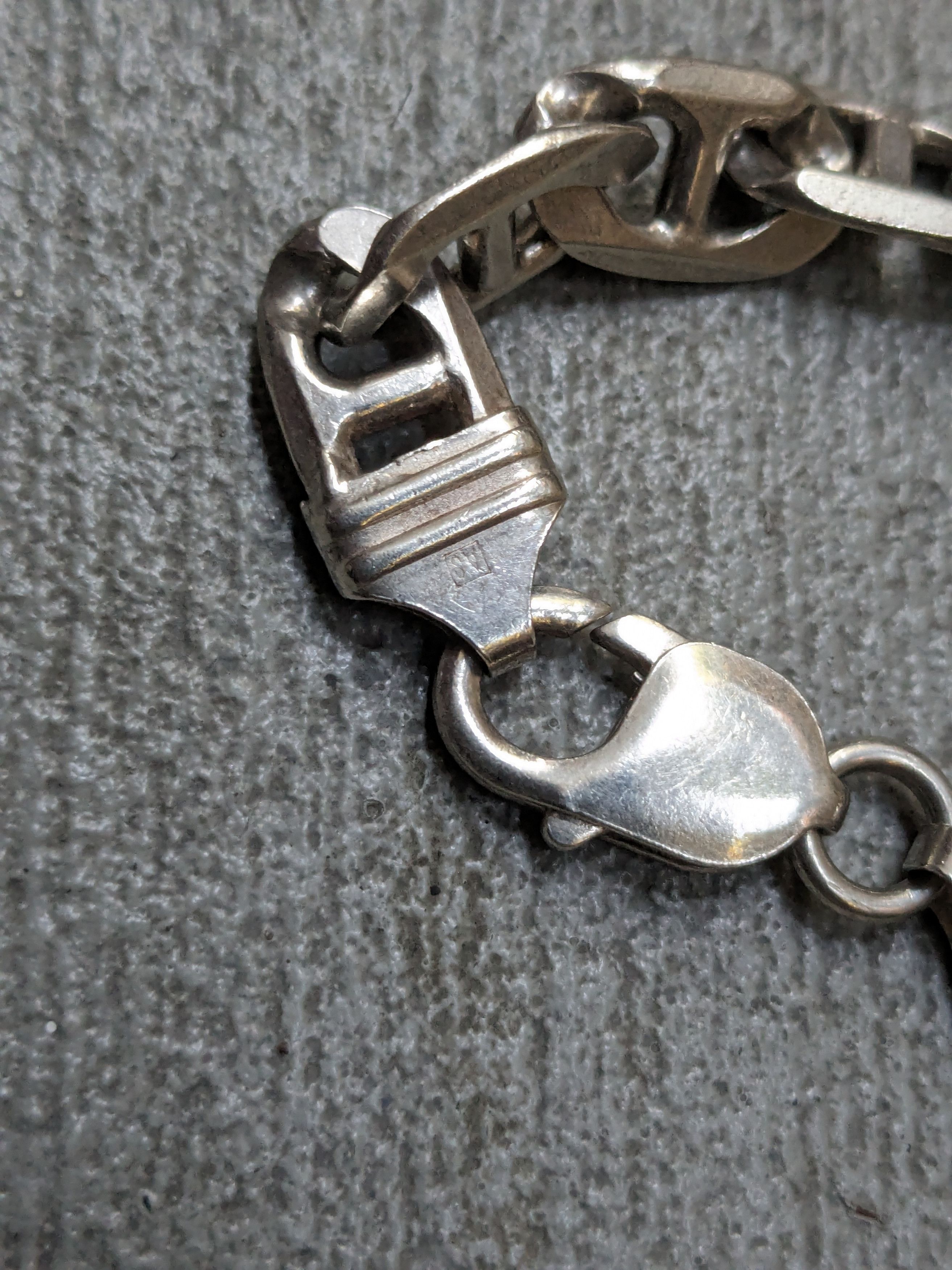 Jewelry Vintage Sterling Silver Necklace Mariner Anchor 22" Chunky Size ONE SIZE - 11 Thumbnail