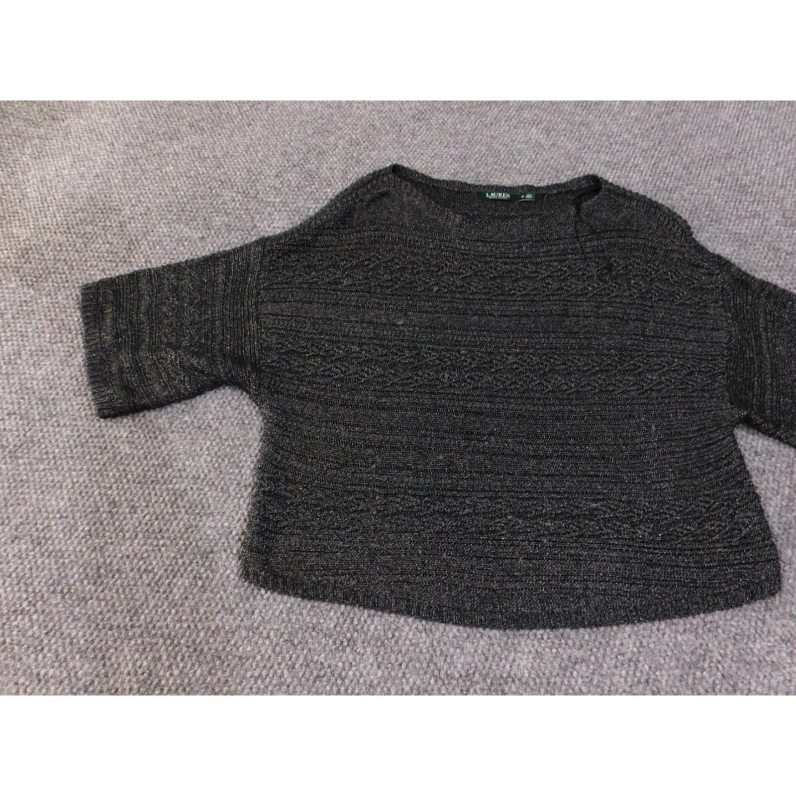 Ralph Lauren Lauren Ralph Lauren Sweater Womens Medium Black Knit Short Sleeve Pullover Top Size M / US 6-8 / IT 42-44 - 4 Thumbnail