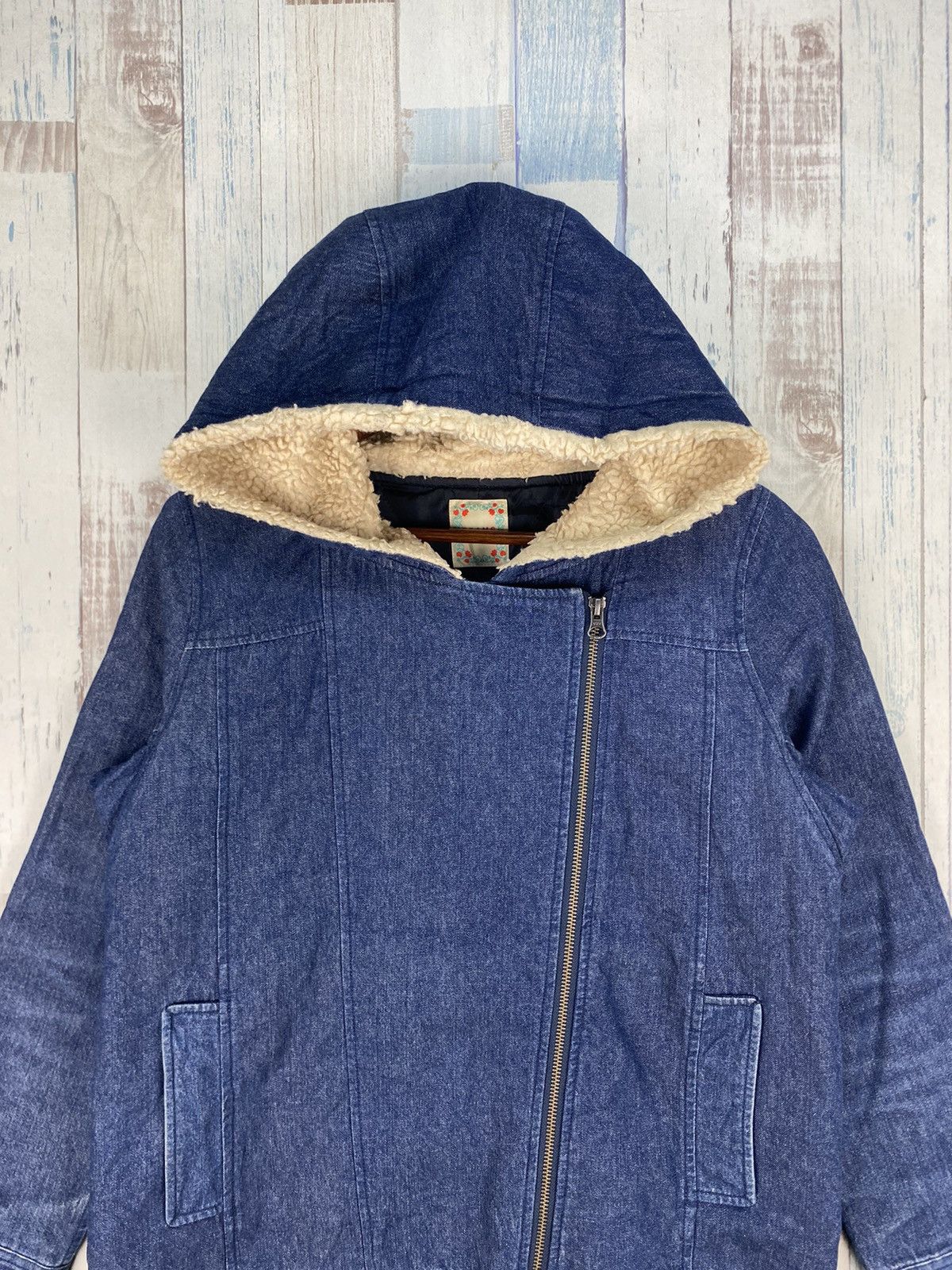 Beams Plus Beams Heart Double Collar Denim Hoodie Size M / US 6-8 / IT 42-44 - 5 Thumbnail