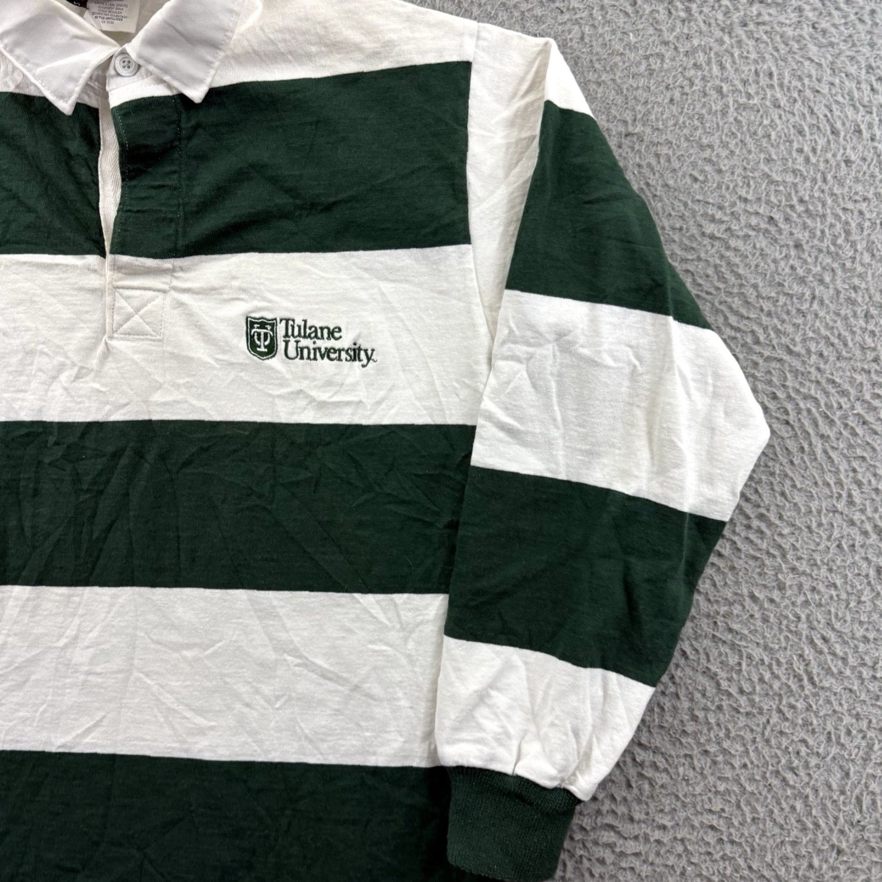 Barbarian VINTAGE Barbarian Polo Shirt Womens Small Green Striped Long Sleeve Knit 100% Cotton Regulated Size S Womens Size S / US 4 / IT 40 - 5 Thumbnail