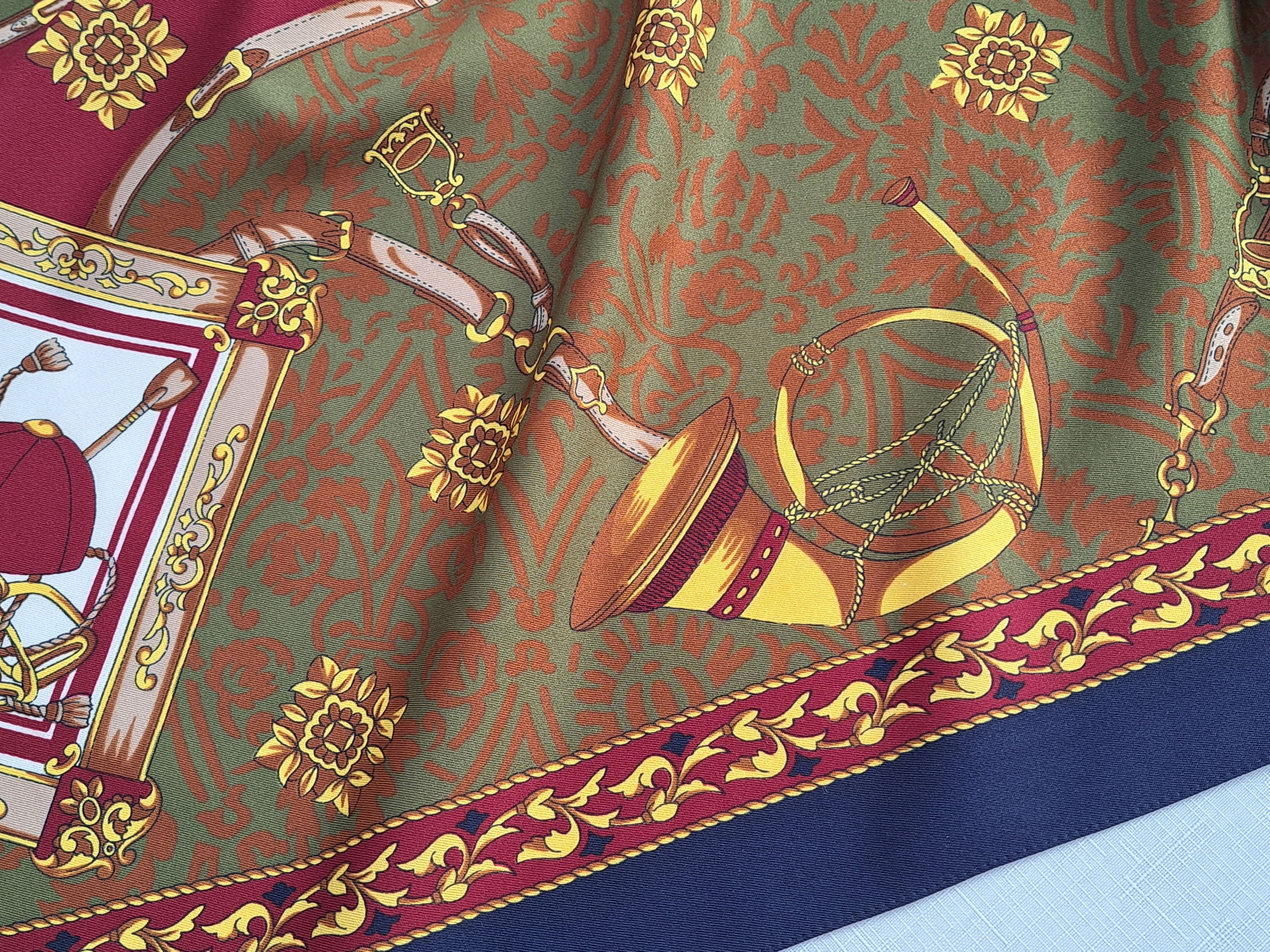 Pierre Balmain Pierre Balmain hunting motif square scarf. Size ONE SIZE - 5 Thumbnail
