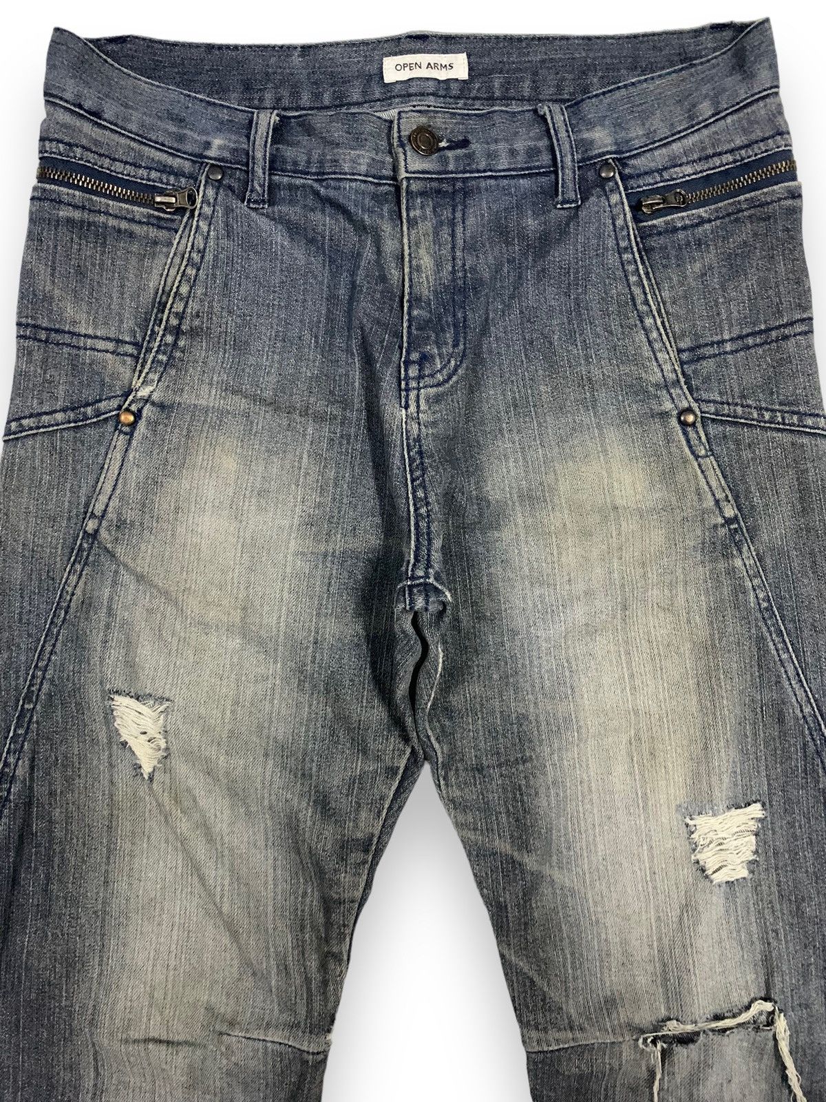 Seditionaries Vintage Japanese Brand Twisted Leg Distressed Grunge Jeans Size US 32 / EU 48 - 3 Thumbnail