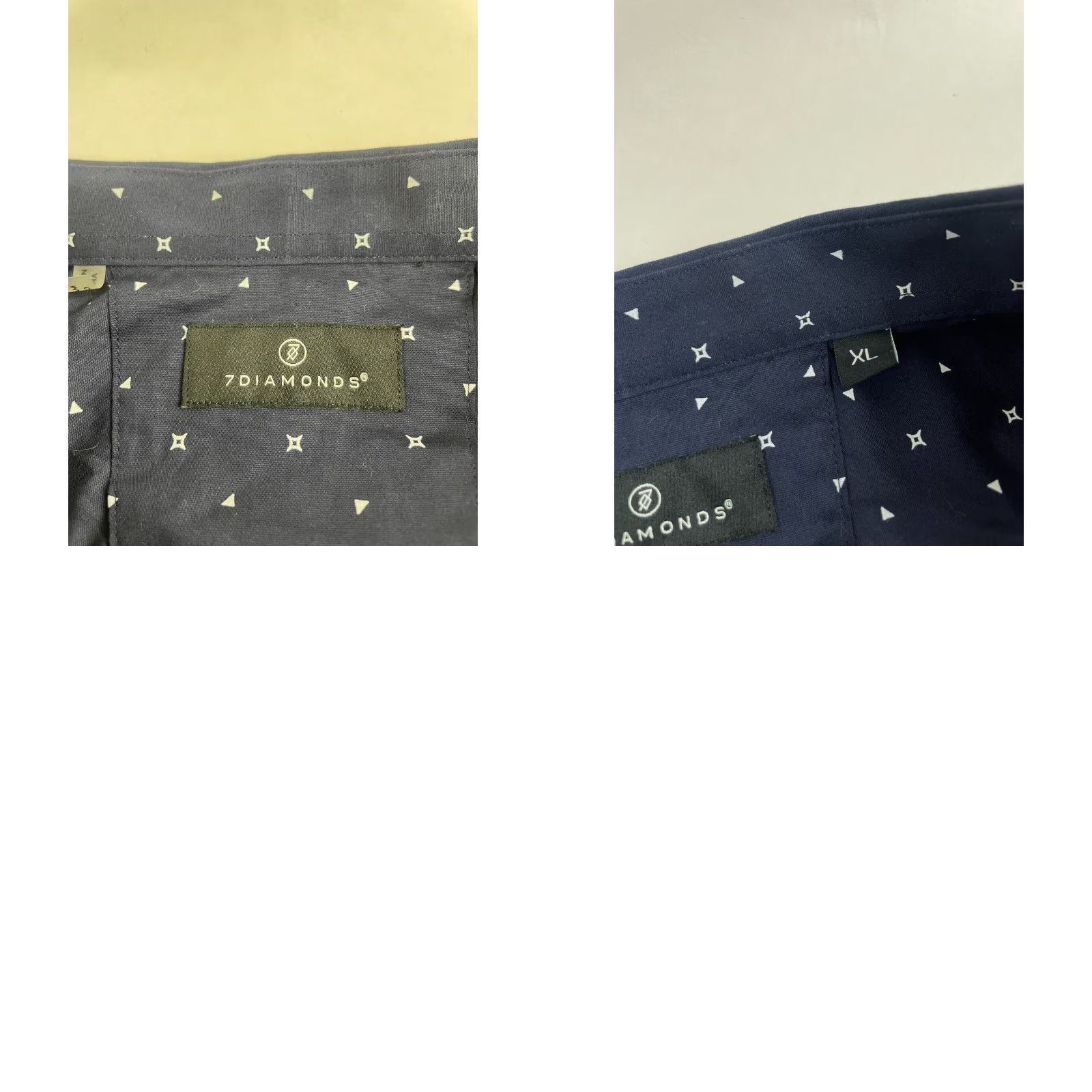 Vintage 7 Diamonds Shirt Men XL Navy Blue Button Up Long Sleeve Size US XL / EU 56 / 4 - 8 Thumbnail