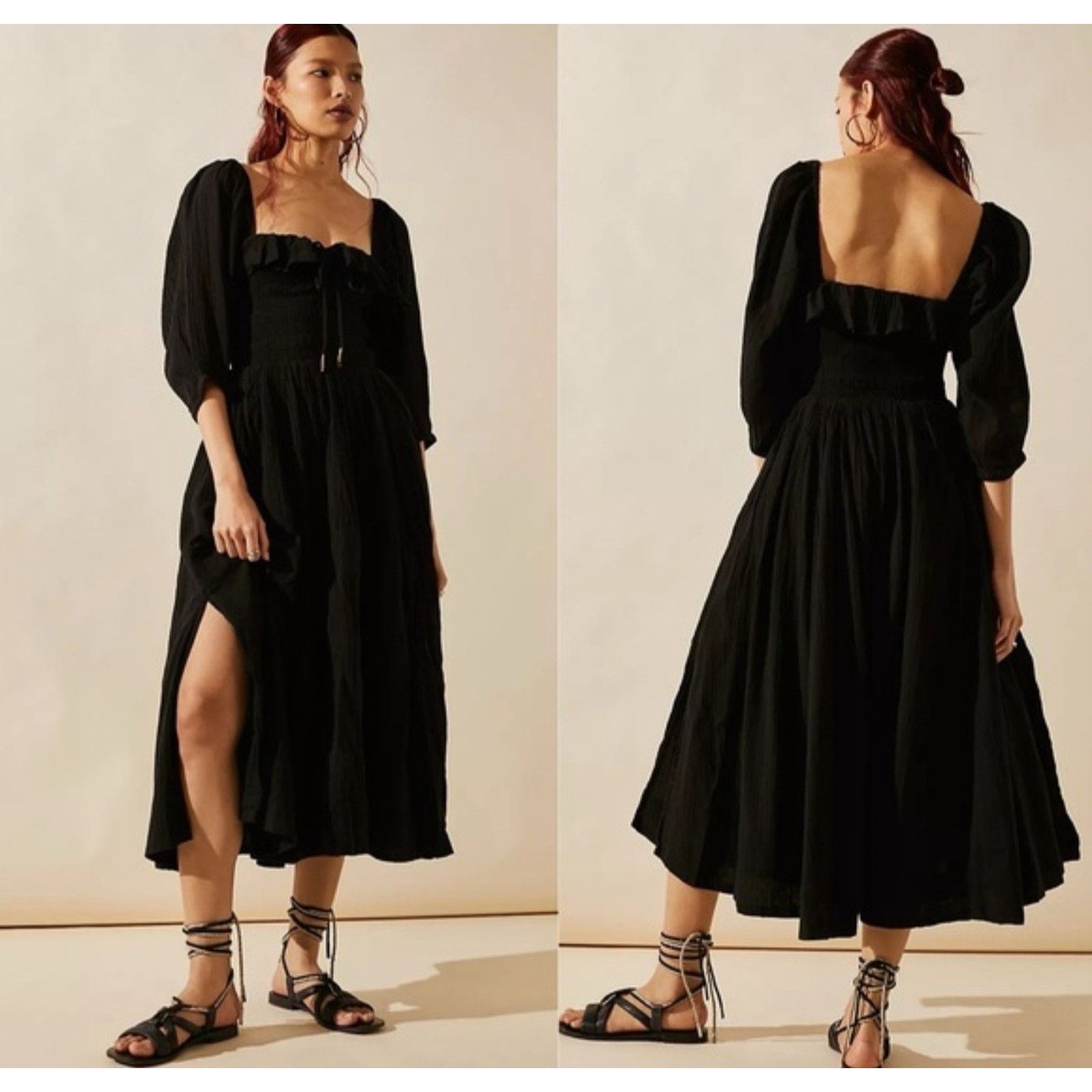 Free People Free People Free-est Oasis Midi Dress Smocked Ruffle Resort Size M / US 6-8 / IT 42-44 - 1 Thumbnail