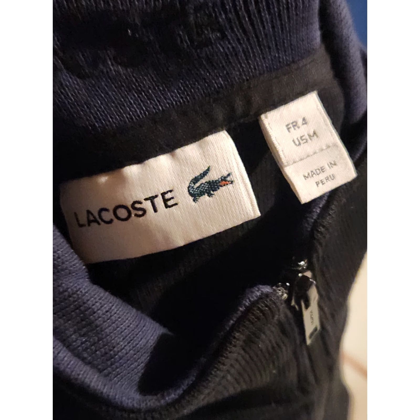 Lacoste Lacoste Sweatshirt Men's M Black Crocodile Quarter-Zip Mock Neck Sporty Pullover 1/4 Zip Pockets Stretch Regular Golf Tennis Size US M / EU 48-50 / 2 - 2 Thumbnail