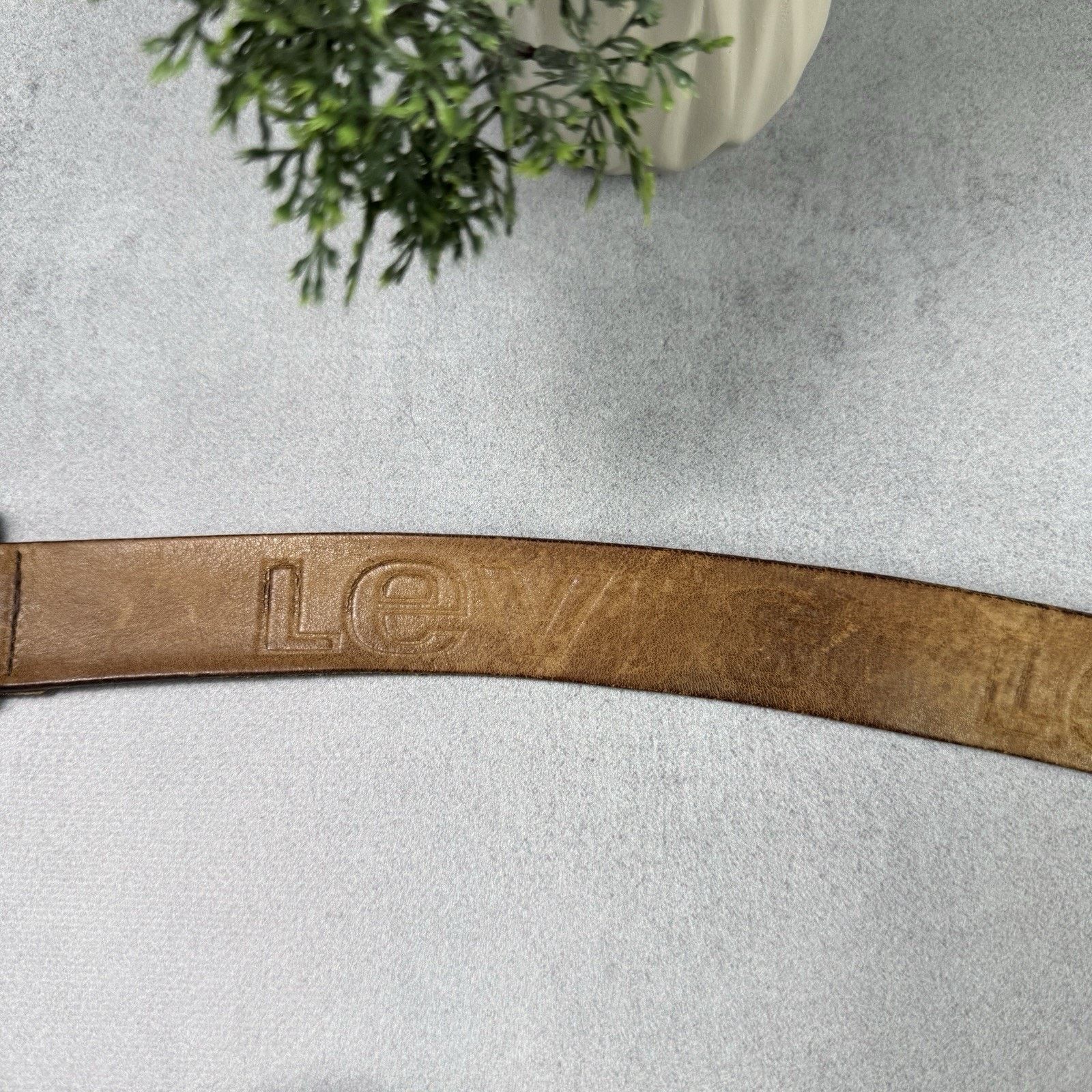 Levi's Vintage Levis Logo Belt Leather Brown Size 38 - 3 Thumbnail
