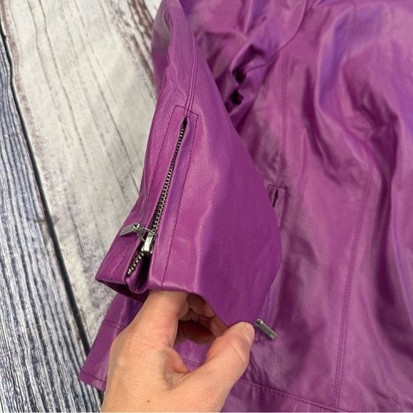 Other Jessica London Purple Genuine Leather Jacket | Grailed