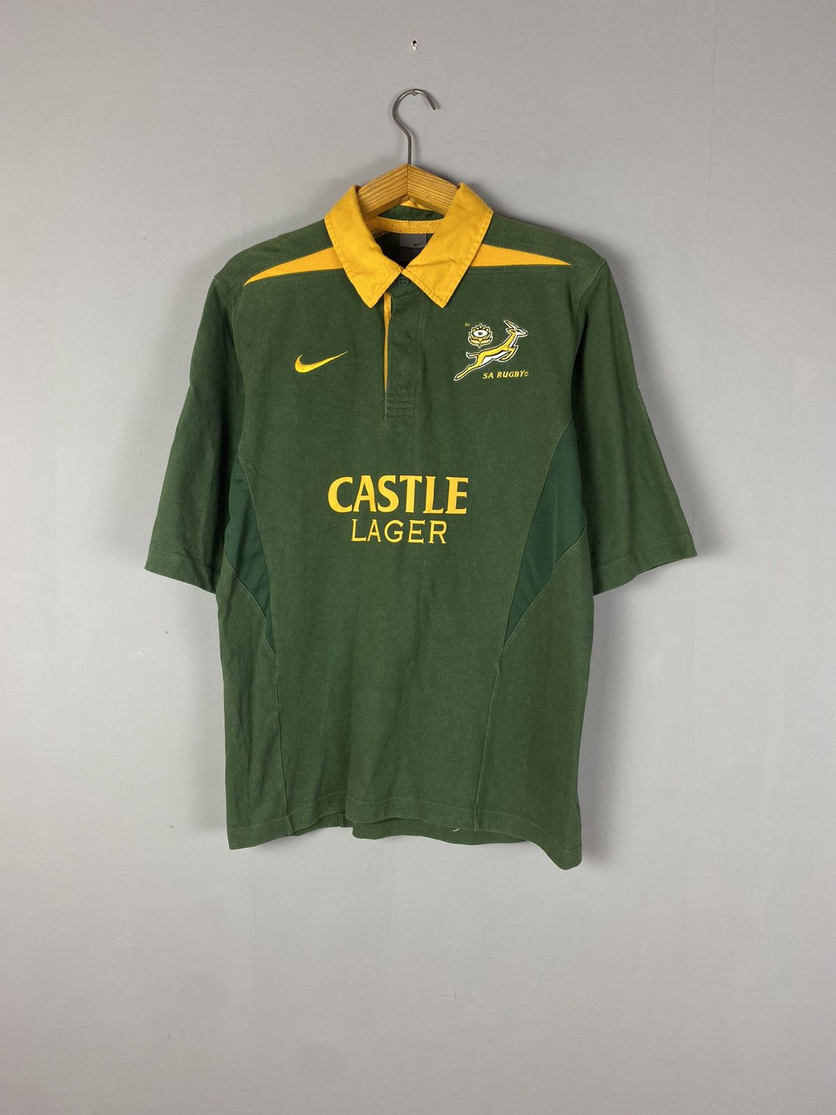 image of 90's Vintage Nike South Africa Sa Rugby Long Sleeve Jersey in Green, Men's (Size Large)