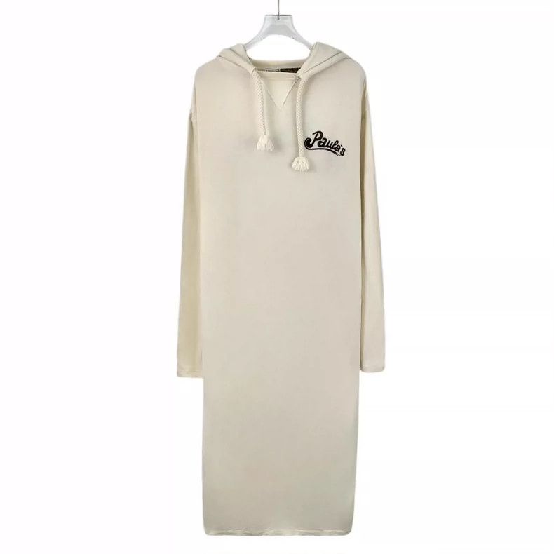 Loewe Loewe White letter printed cotton hooded drawstring long s Size S / US 4 / IT 40 - 1 Thumbnail