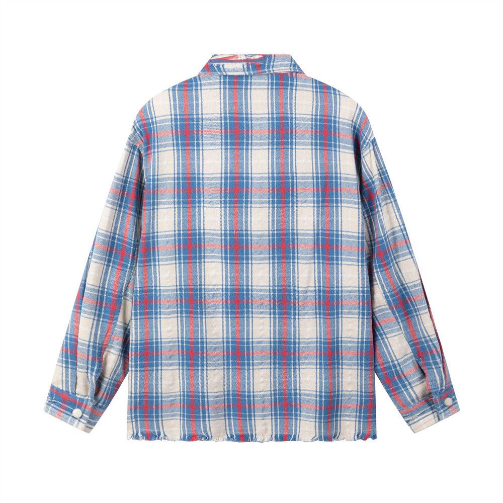 Vintage Men's loose casual distressed plaid long sleeve shirt Size US M / EU 48-50 / 2 - 2 Thumbnail