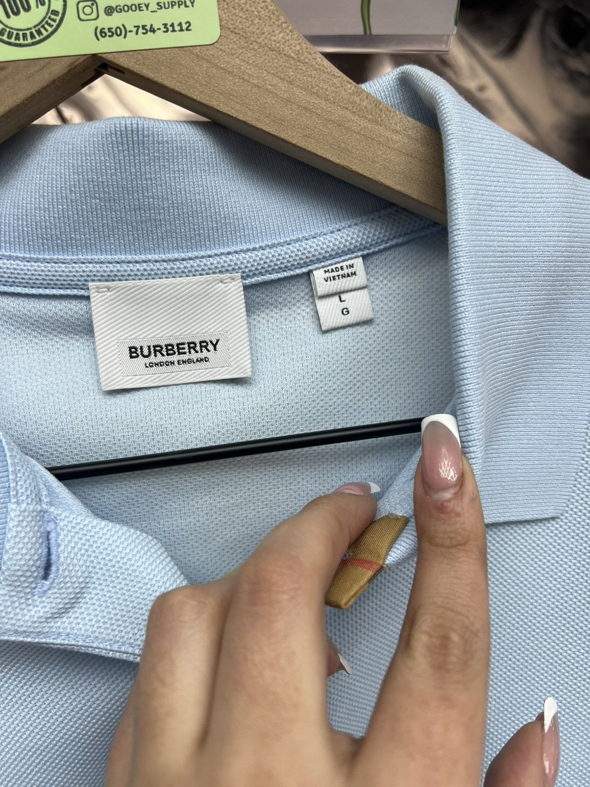 Burberry Burberry Baby Blue Polo Tee Size US L / EU 52-54 / 3 - 7 Thumbnail