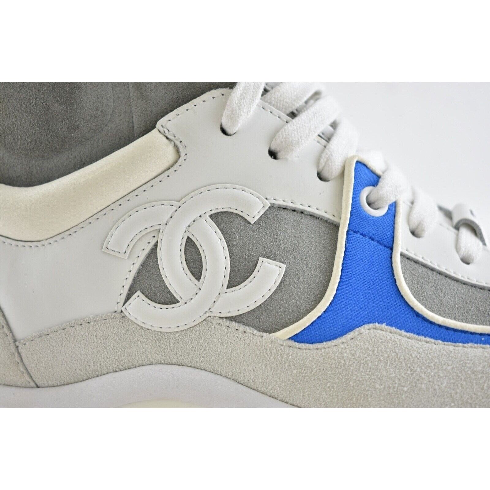 Chanel 18P CC Logo Lace Up Tie Flat Trainer High Top Sneaker 38 Size US 8 / IT 38 - 9 Thumbnail