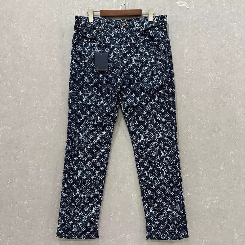 Louis Vuitton Louis Vuitton Logo Denim Pants with Slit Hem Size US 33 - 1 Thumbnail