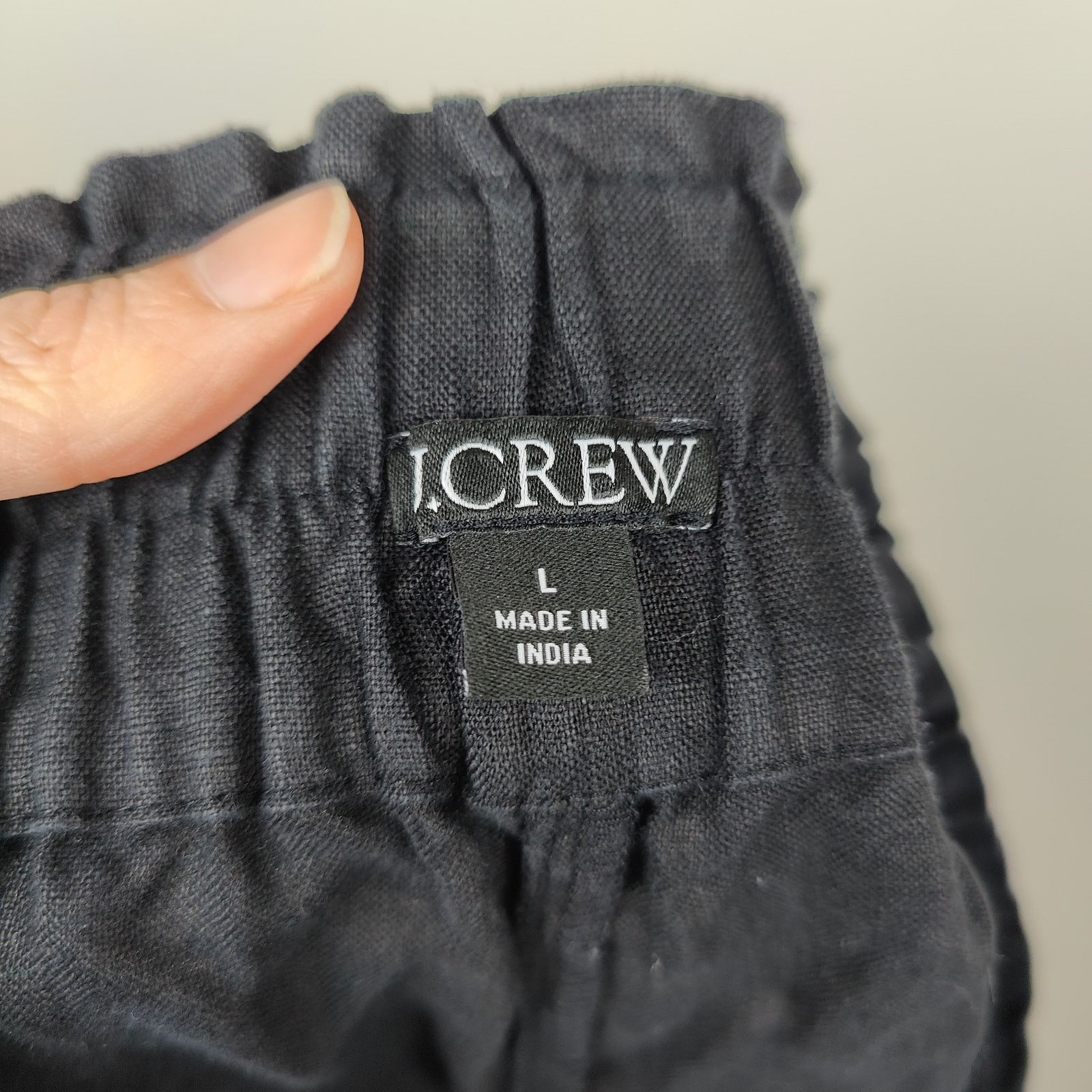 J.Crew J. Crew Pull On Linen Shorts Large Black Pockets Beachy Size 31" - 5 Thumbnail