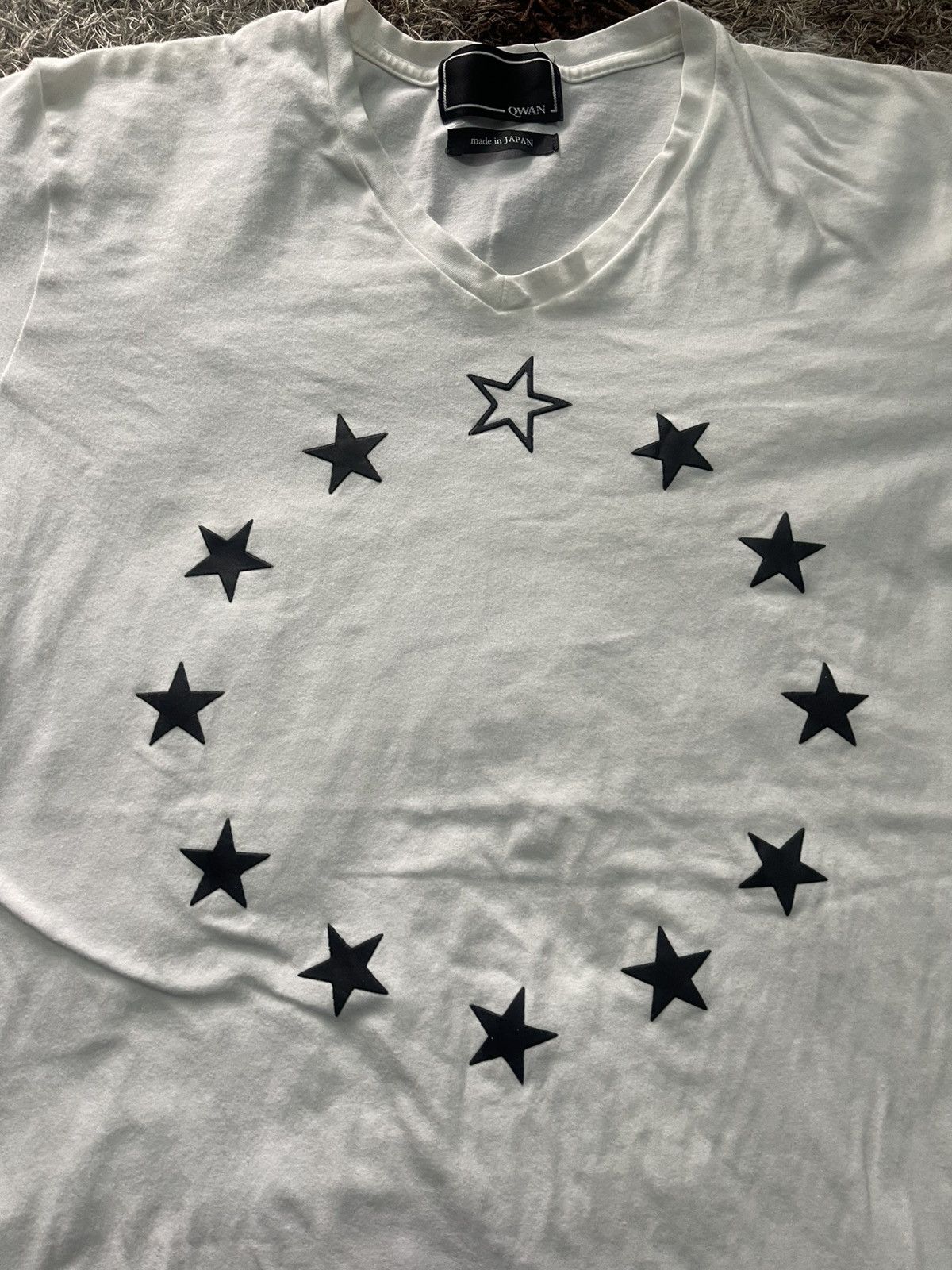Japanese Brand × Vintage 🔥HOT🔥VINTAGE QWAN JAPAN STAR V NECK VERY RARE Size US M / EU 48-50 / 2 - 2 Thumbnail