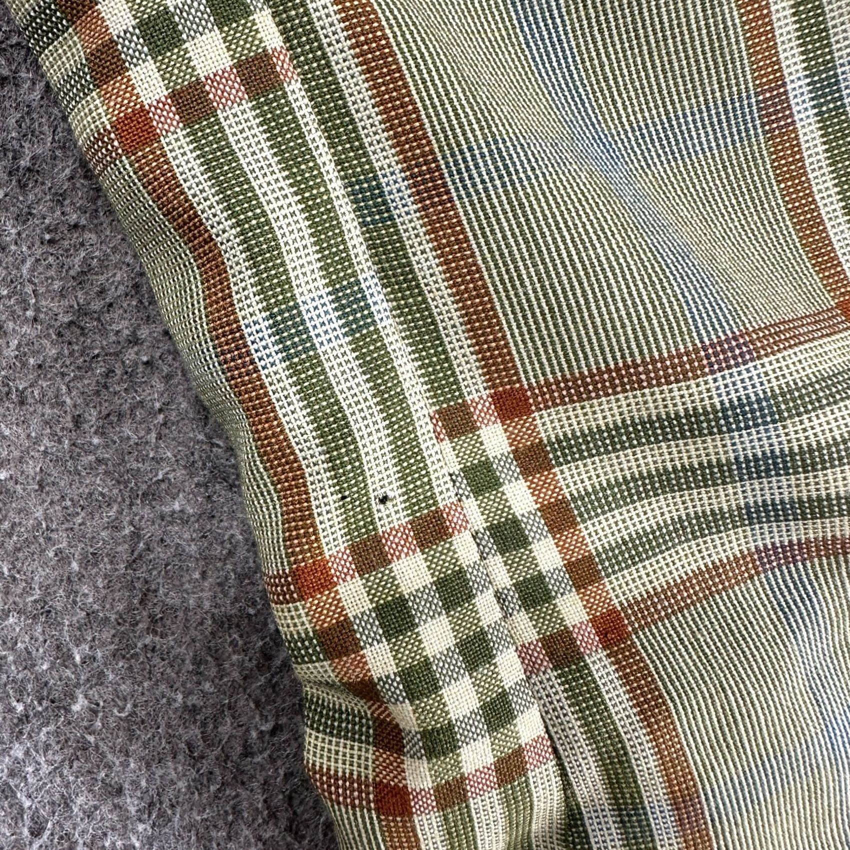 Vintage VINTAGE Hughes Hatcher Suffrin Blazer Mens 42 Green Wool Windowpane Tweed Plaid 60s Suit Jacket Size 42R - 6 Thumbnail