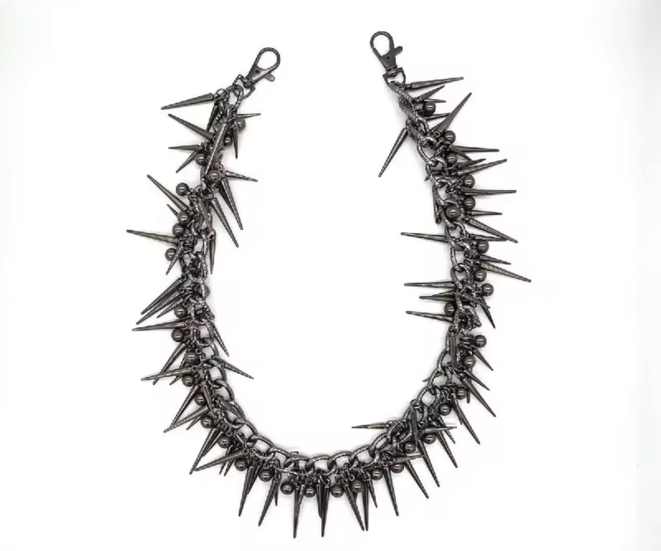 Jewelry Black Gun Plated Rivet Metal Pants Chain Size ONE SIZE - 3 Thumbnail