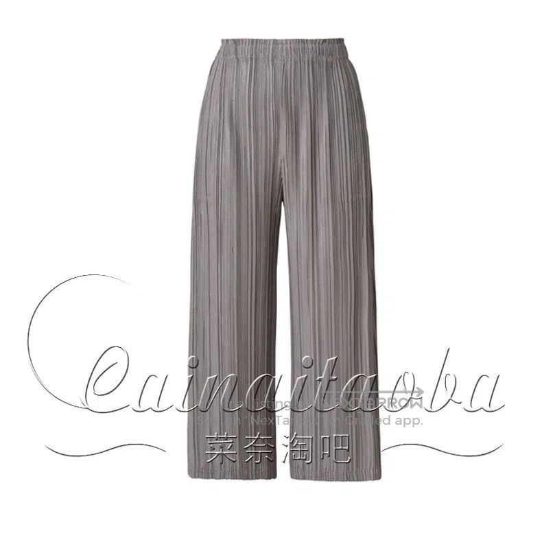 Issey Miyake Issey Miyake Gray Pleated Wide-leg Pants Size 26" / US 2 / IT 38 - 1 Thumbnail