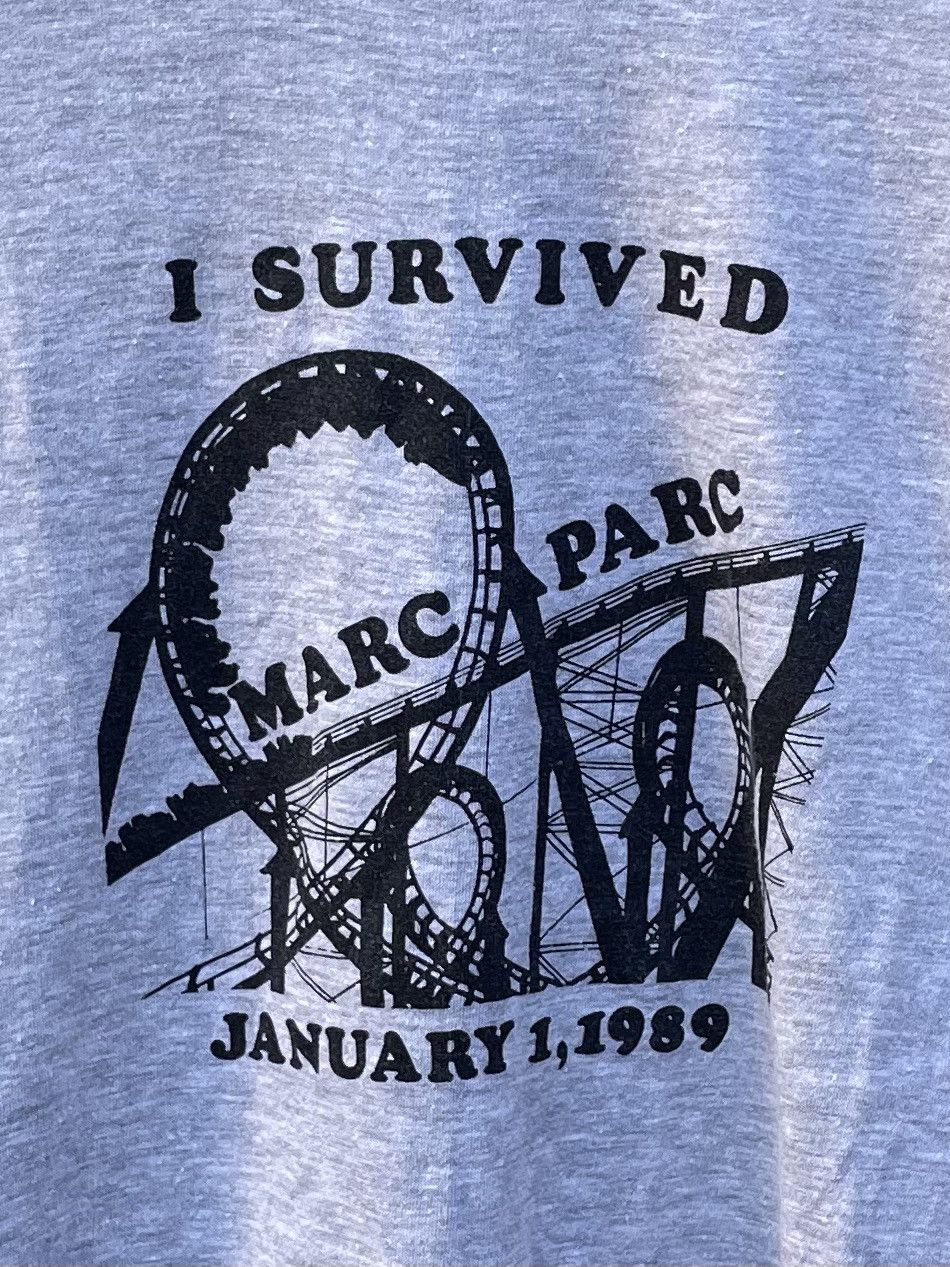 Vintage 1989 “I Survived Marc Parc” Roller Coaster T Shirt Size US XL / EU 56 / 4 - 3 Thumbnail