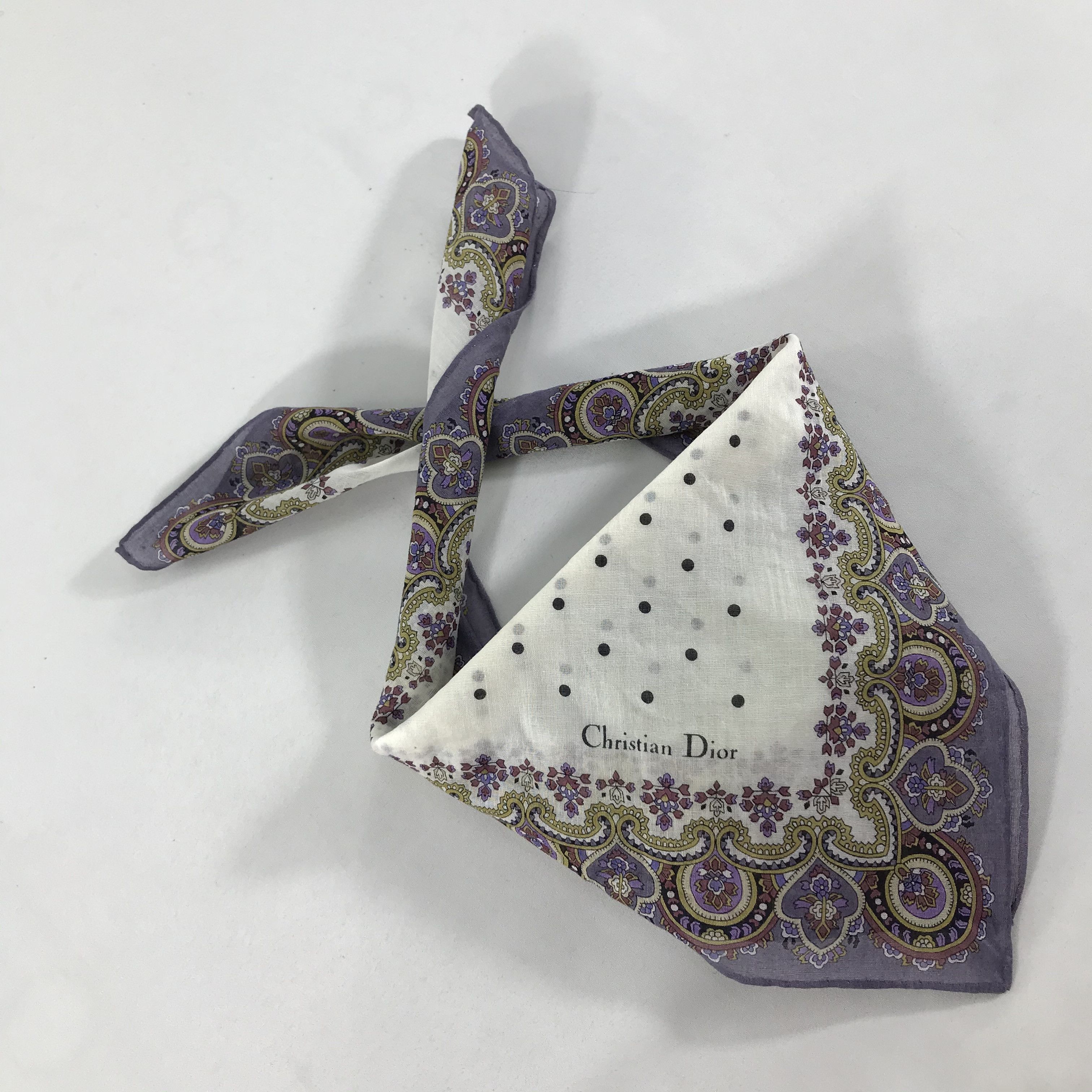 Vintage Christian Dior Bandana / Handkerchief / Neckerchief - S1878 Size ONE SIZE - 4 Thumbnail