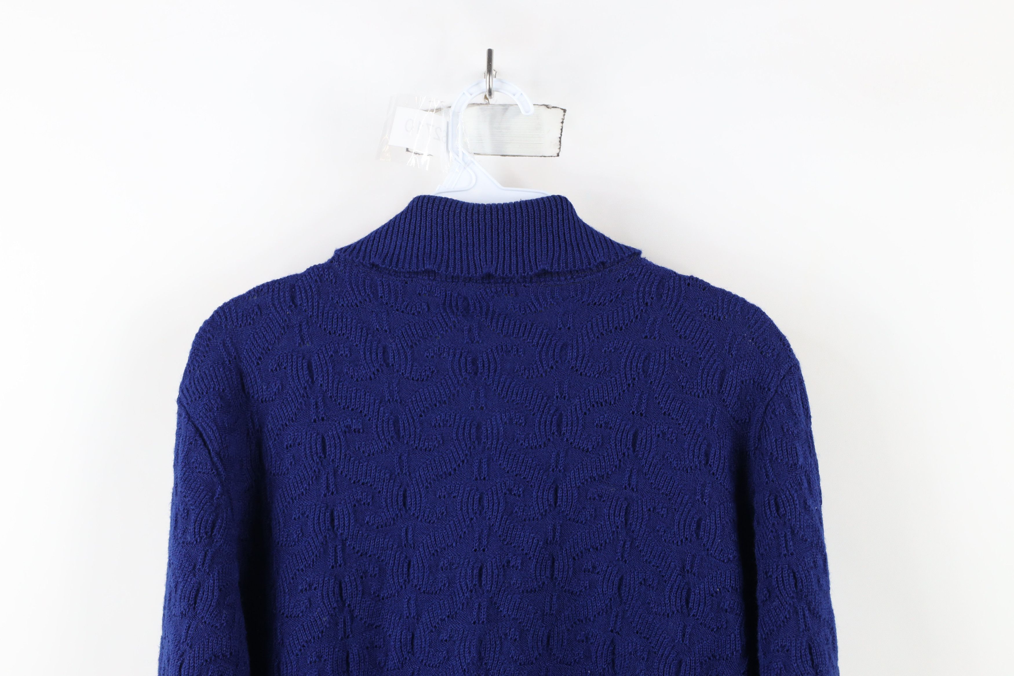 Vintage Vintage 70s Streetwear Geometric Collared Cardigan Sweater Size M / US 6-8 / IT 42-44 - 8 Thumbnail