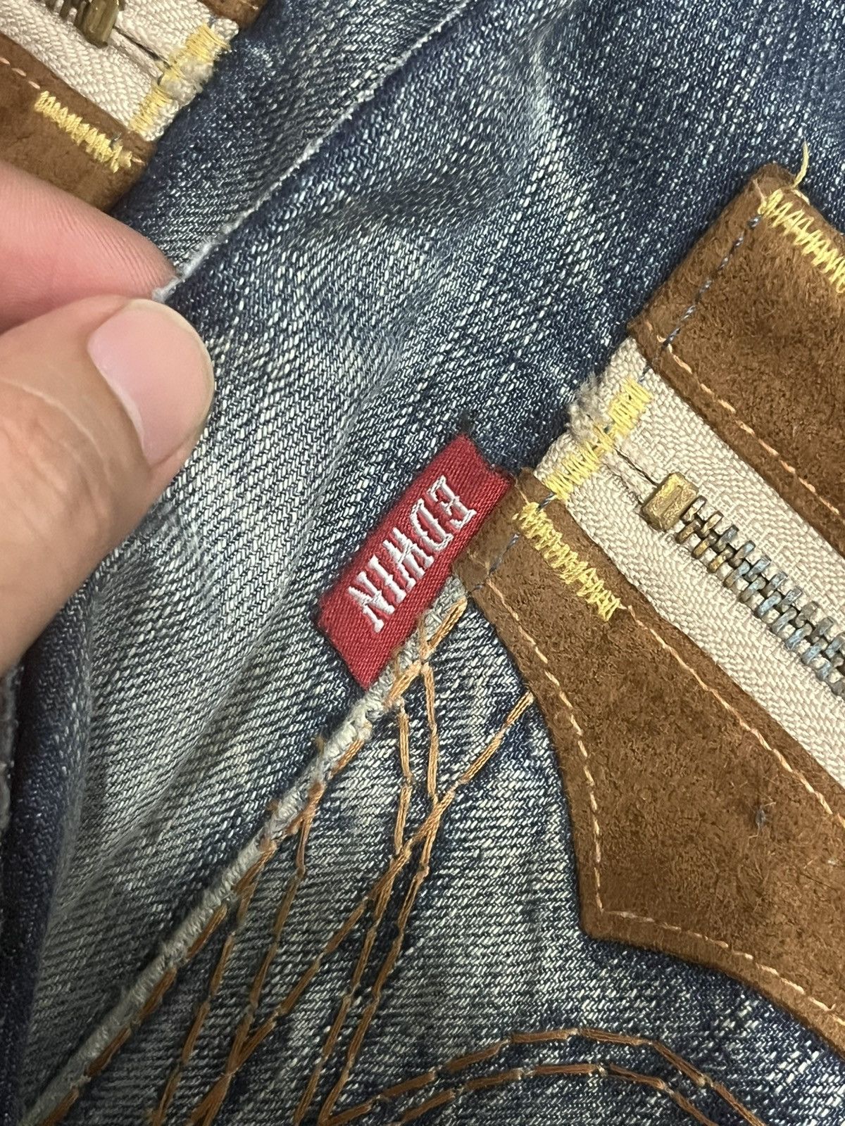 Edwin ⚡️Distressed⚡️Vintage Edwin XVS Blue Faded Washed Loose Jeans Size US 30 / EU 46 - 9 Thumbnail
