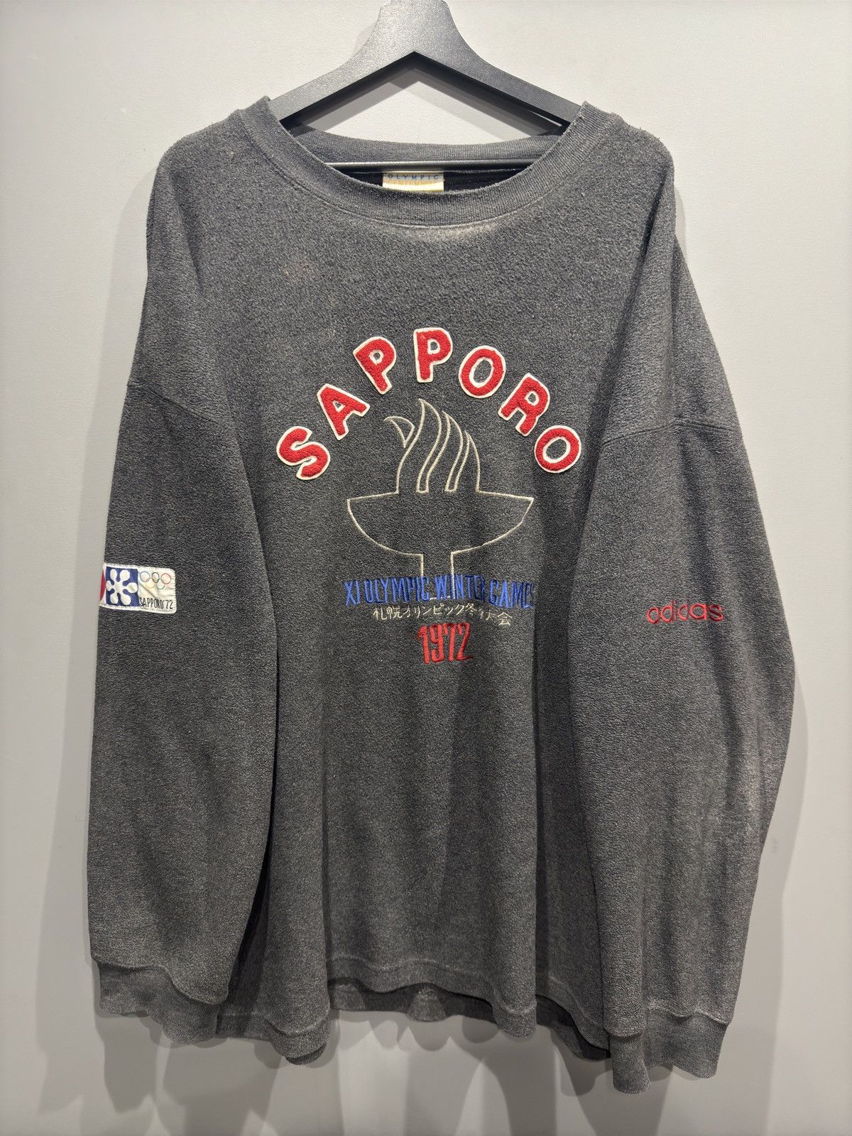 Adidas × Japanese Brand × Vintage Adidas crewneck pull sweatshirt Olympics Sapporo 1972 Size US XL / EU 56 / 4 - 2 Thumbnail